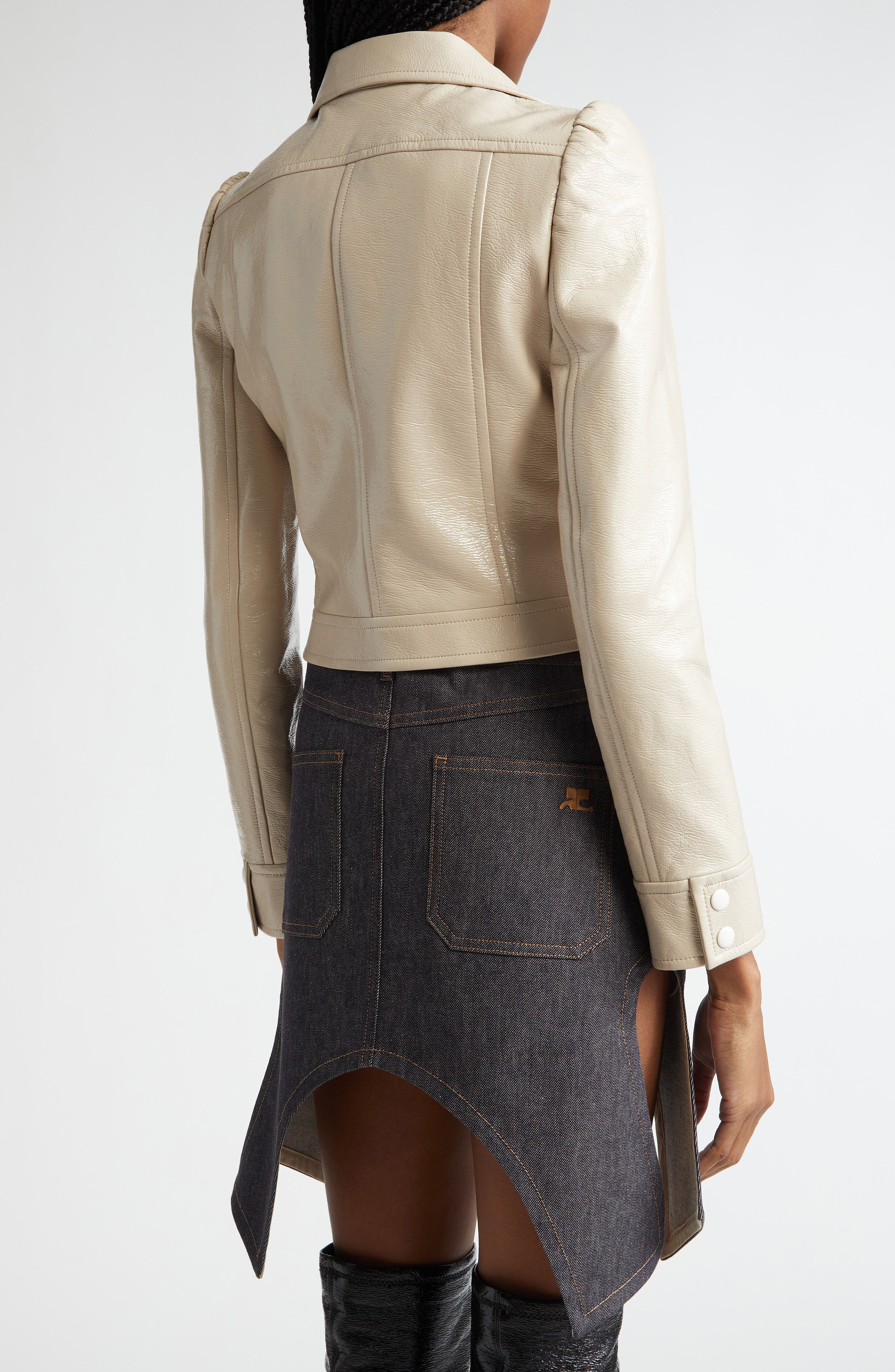 Courrèges Re-Edition Vinyl Jacket in Mastic Grey at Nordstrom - 3
