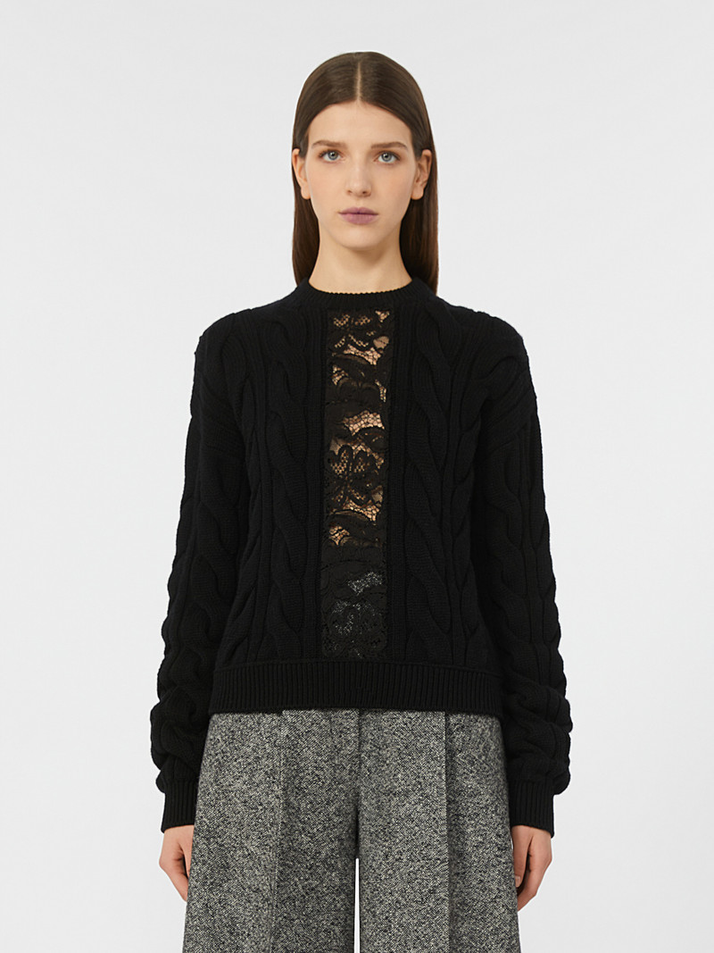 NOSTOC Wool and cashmere jumper with lace 3