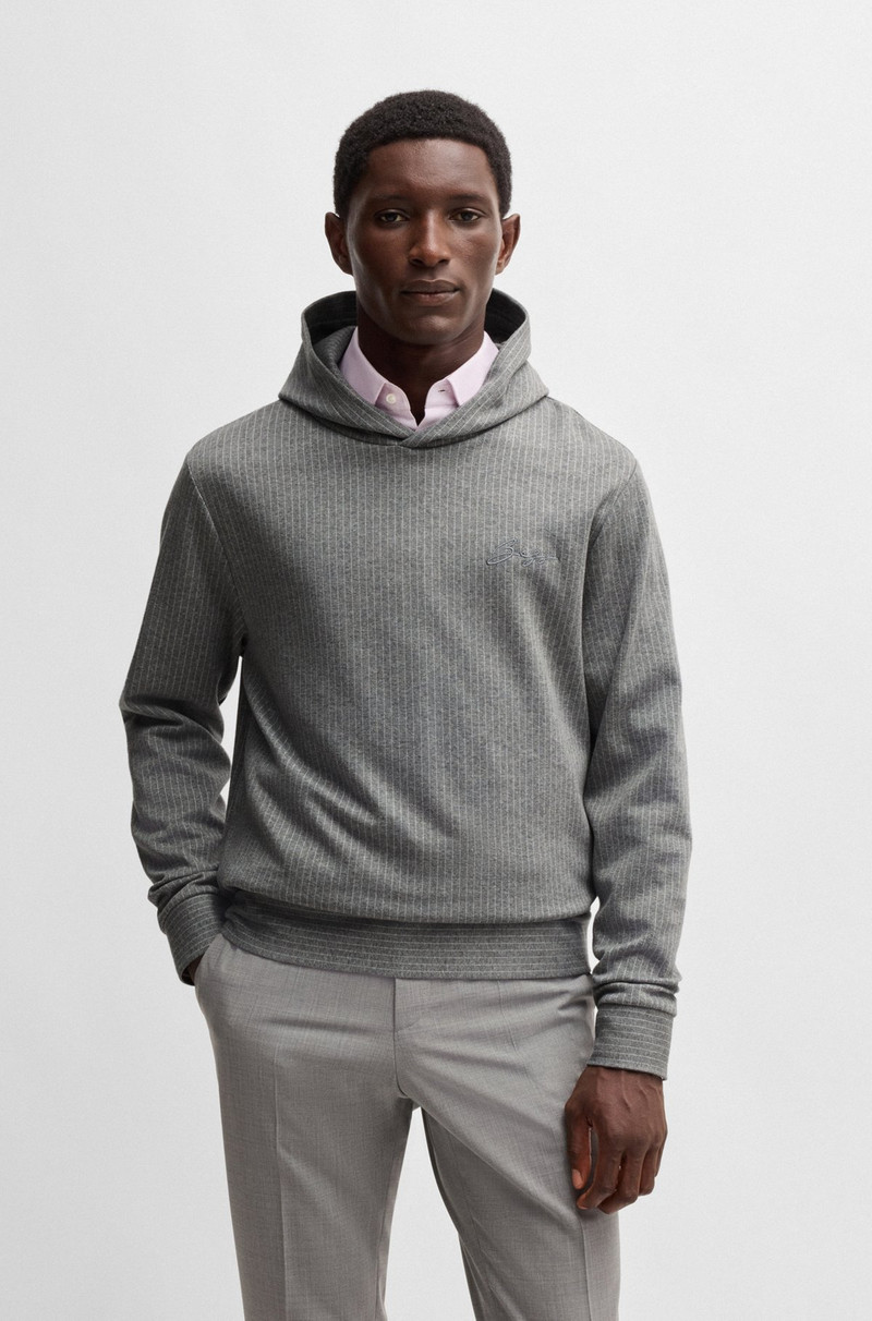 REGULAR-FIT HOODIE IN A PINSTRIPE COTTON 2