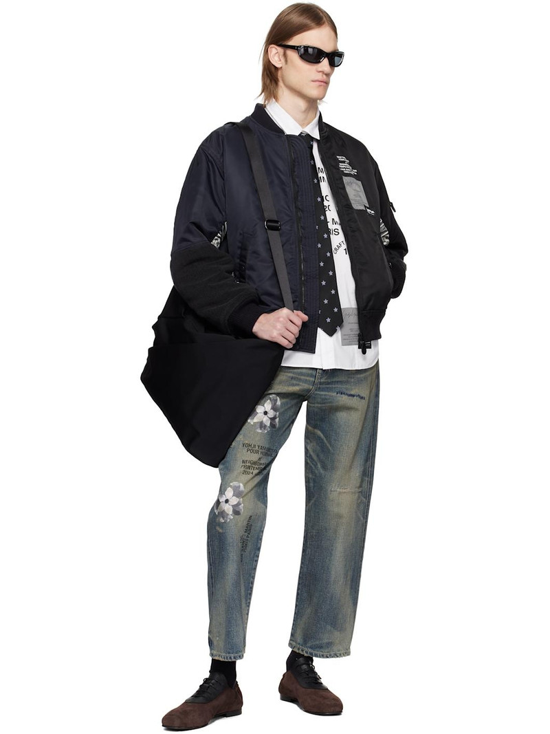 Yohji Yamamoto Black NEIGHBORHOOD Edition MA-1 Bomber Jacket outlook