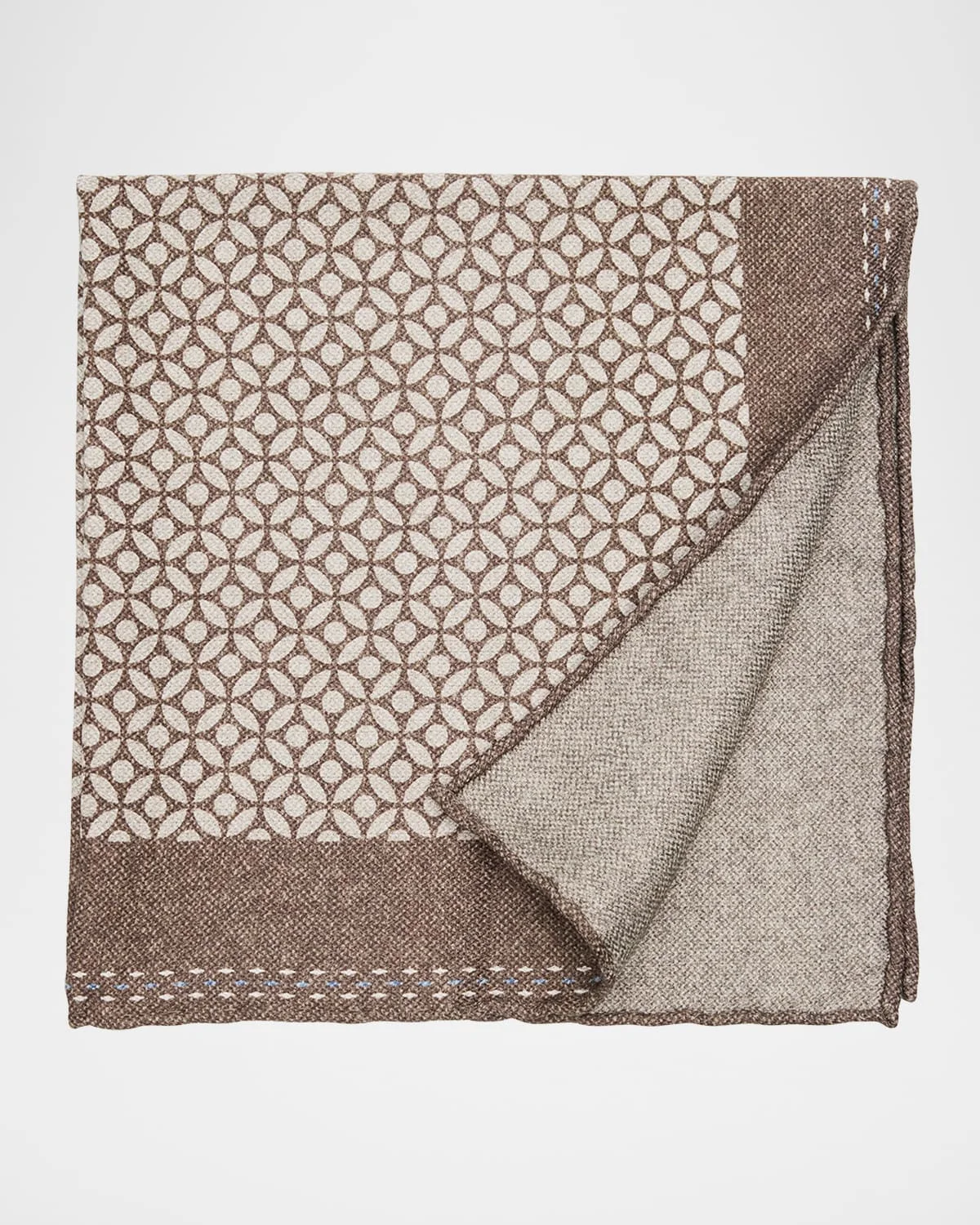 Men's Geometric-Print Silk Pocket Square - 1