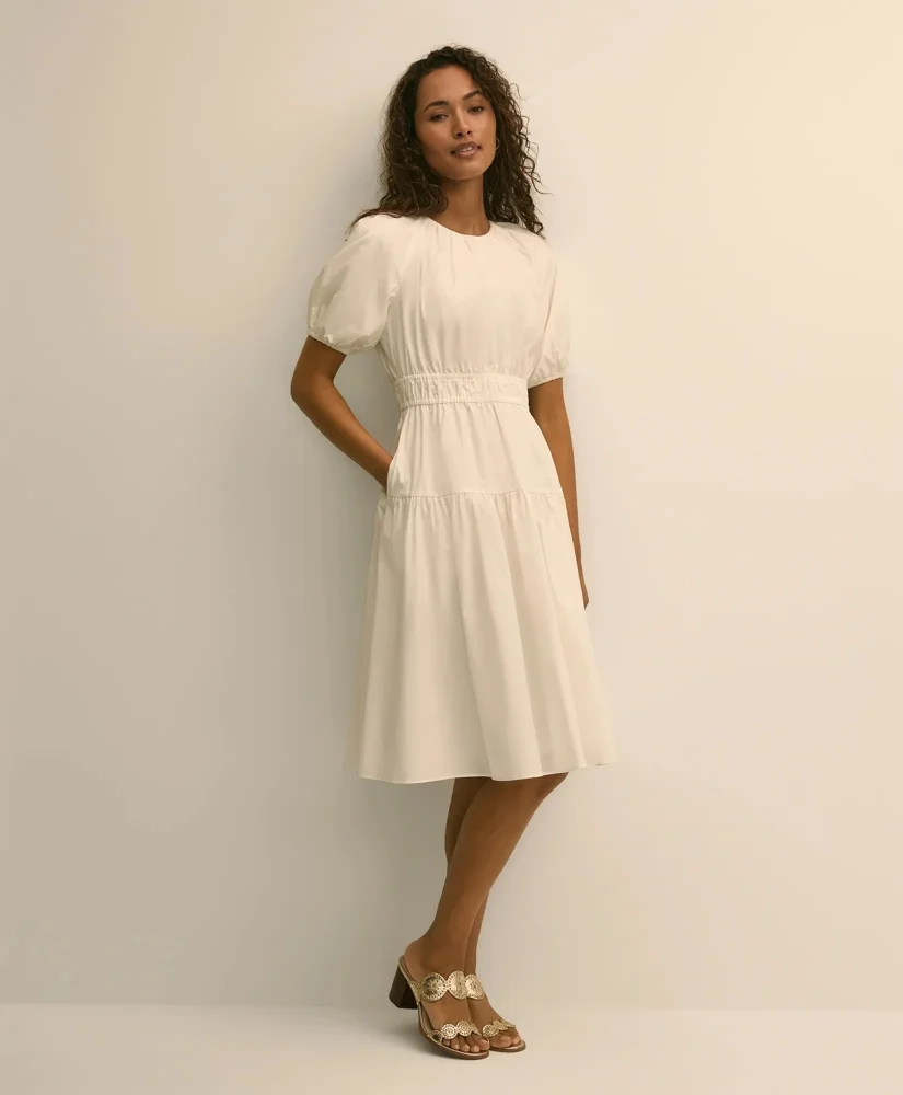 Cotton Voile Smocked-Waist Dress - 1