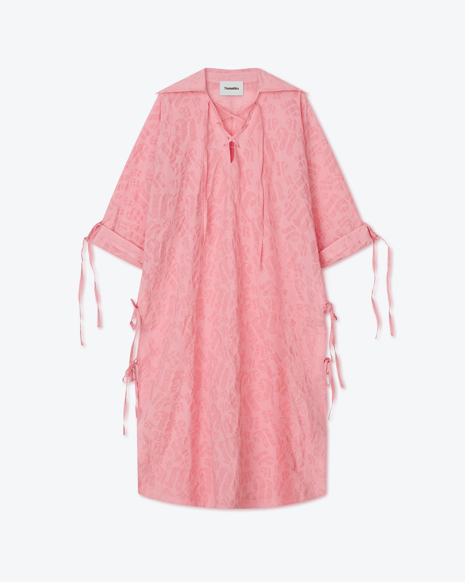 MACEO - Salt wash-jacquard dress - Pink - 1