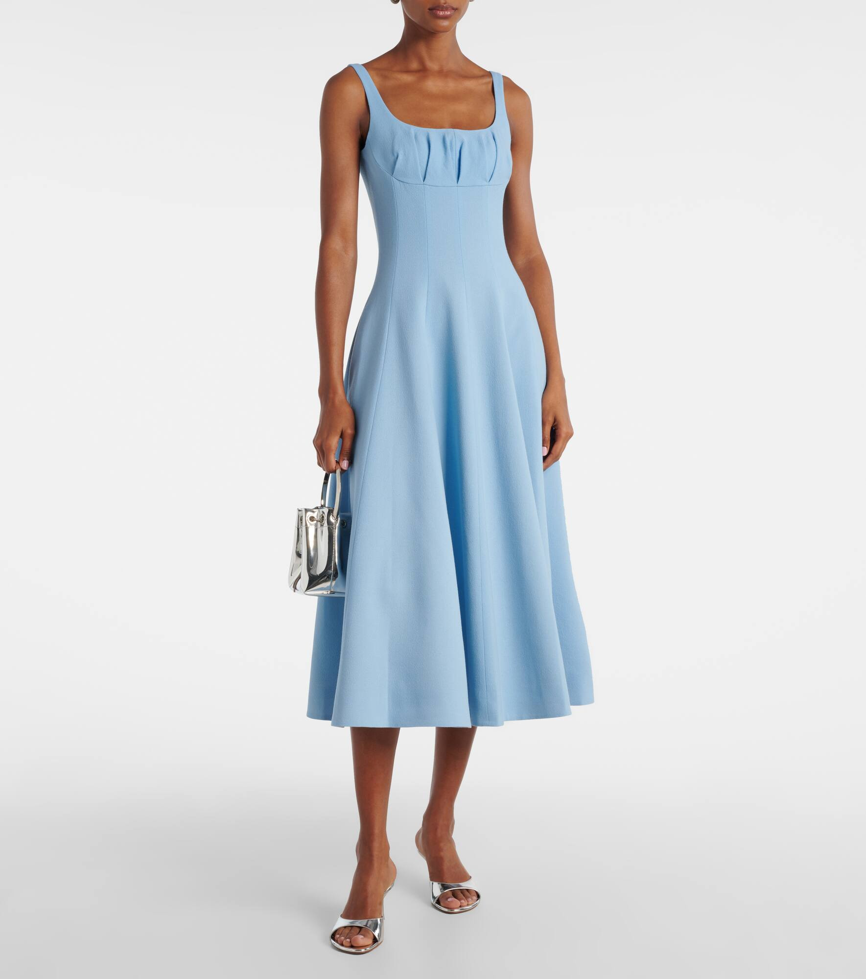 Collins pleated wool crêpe midi dress - 2