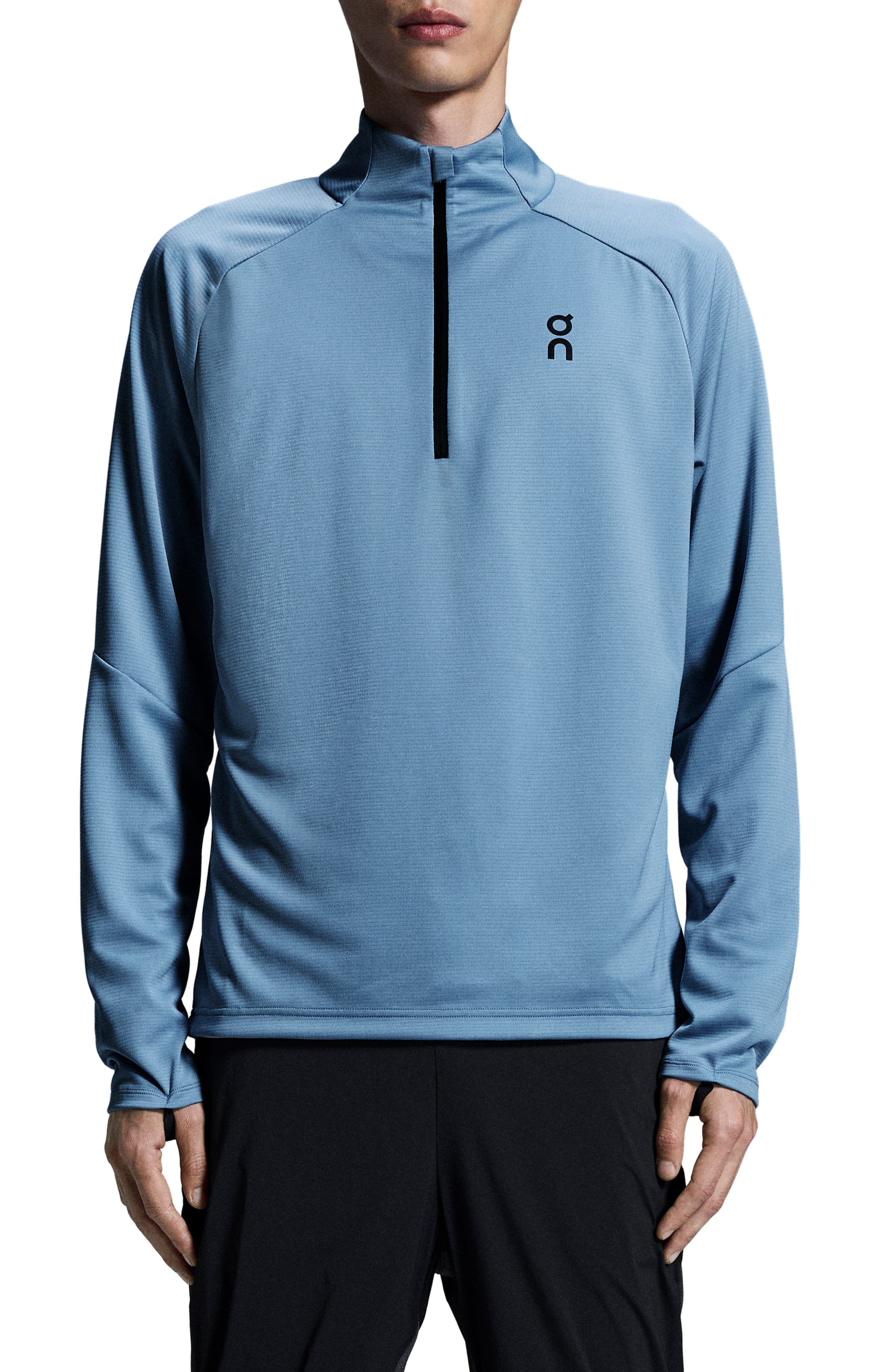 On Climate Knit Quarter Zip Running Top in Chambray at Nordstrom - 1