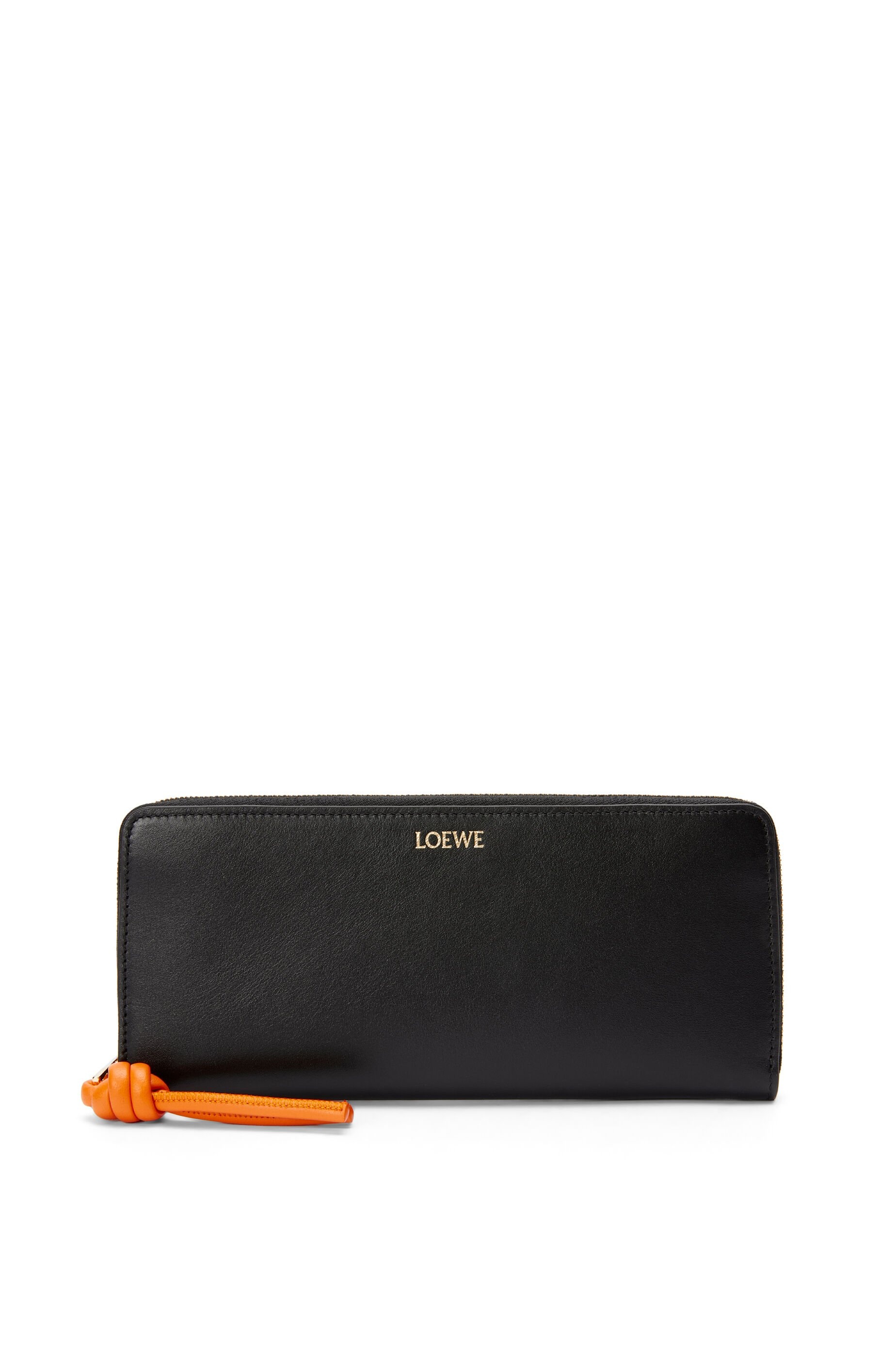 Knot zip around wallet in shiny nappa calfskin - 1