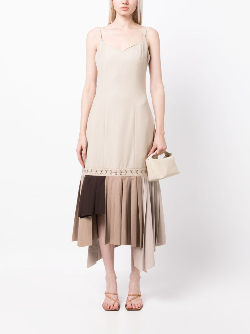 rokh sleveless pleated midi dress outlook