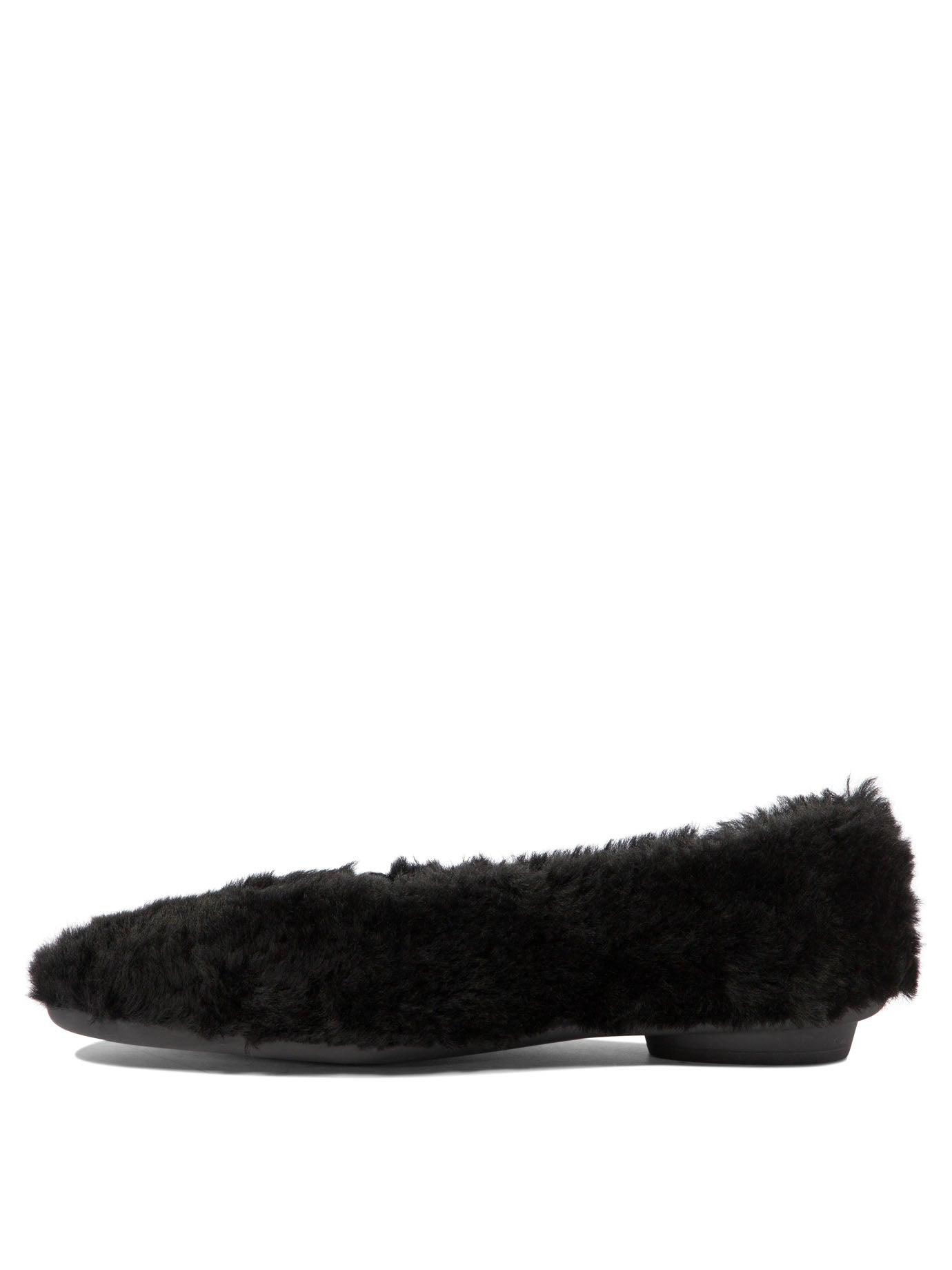 Ferragamo Women "Noella Fur" Shearling Ballet Flats - 3