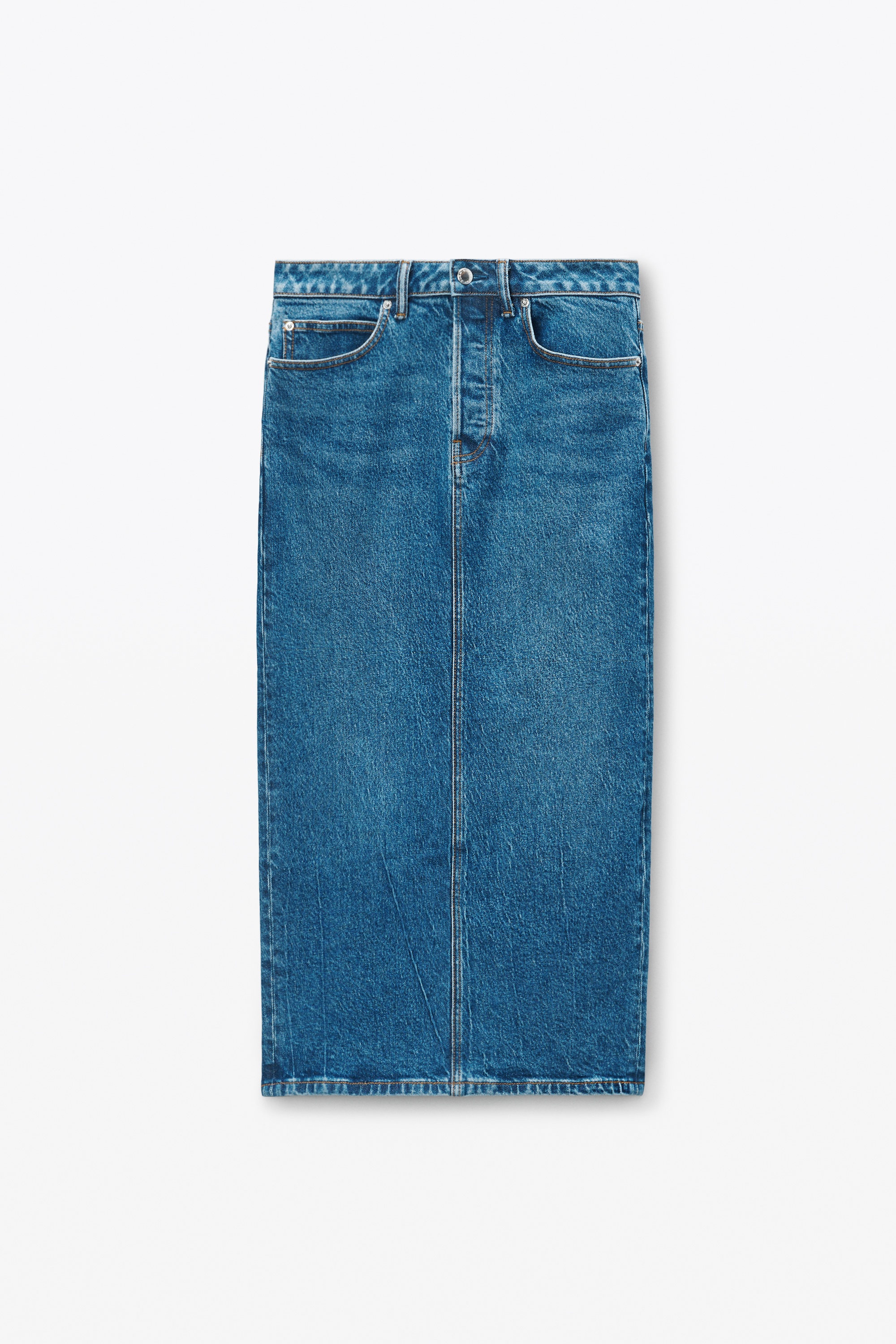 Midi Skirt in Comfort Stretch Denim - 1