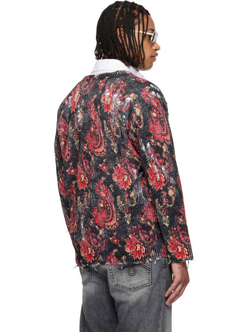 Black & Red Printed Boyfriend Cardigan 3