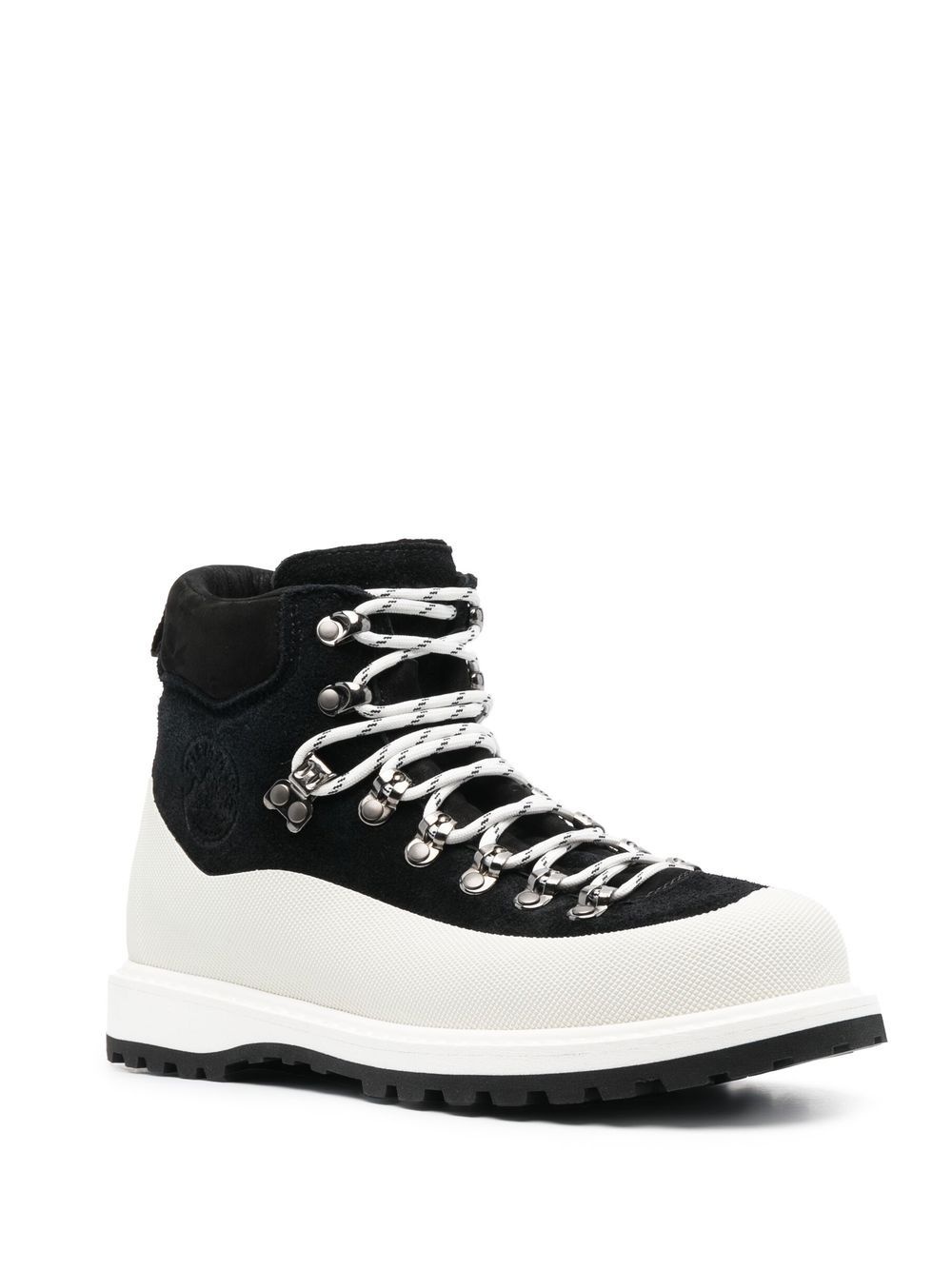 contrasting-panel lace-up boots - 2