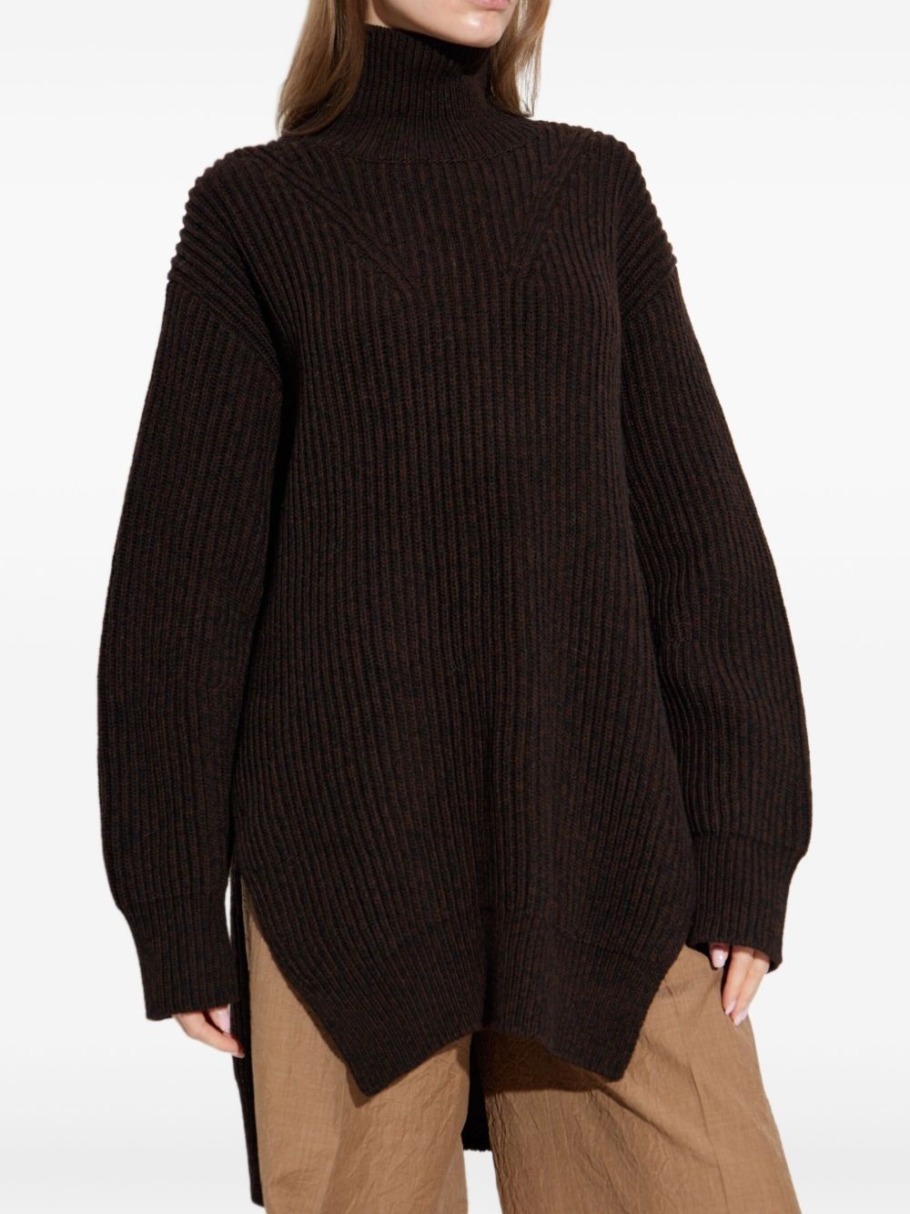 ribbed turtleneck sweater - 3