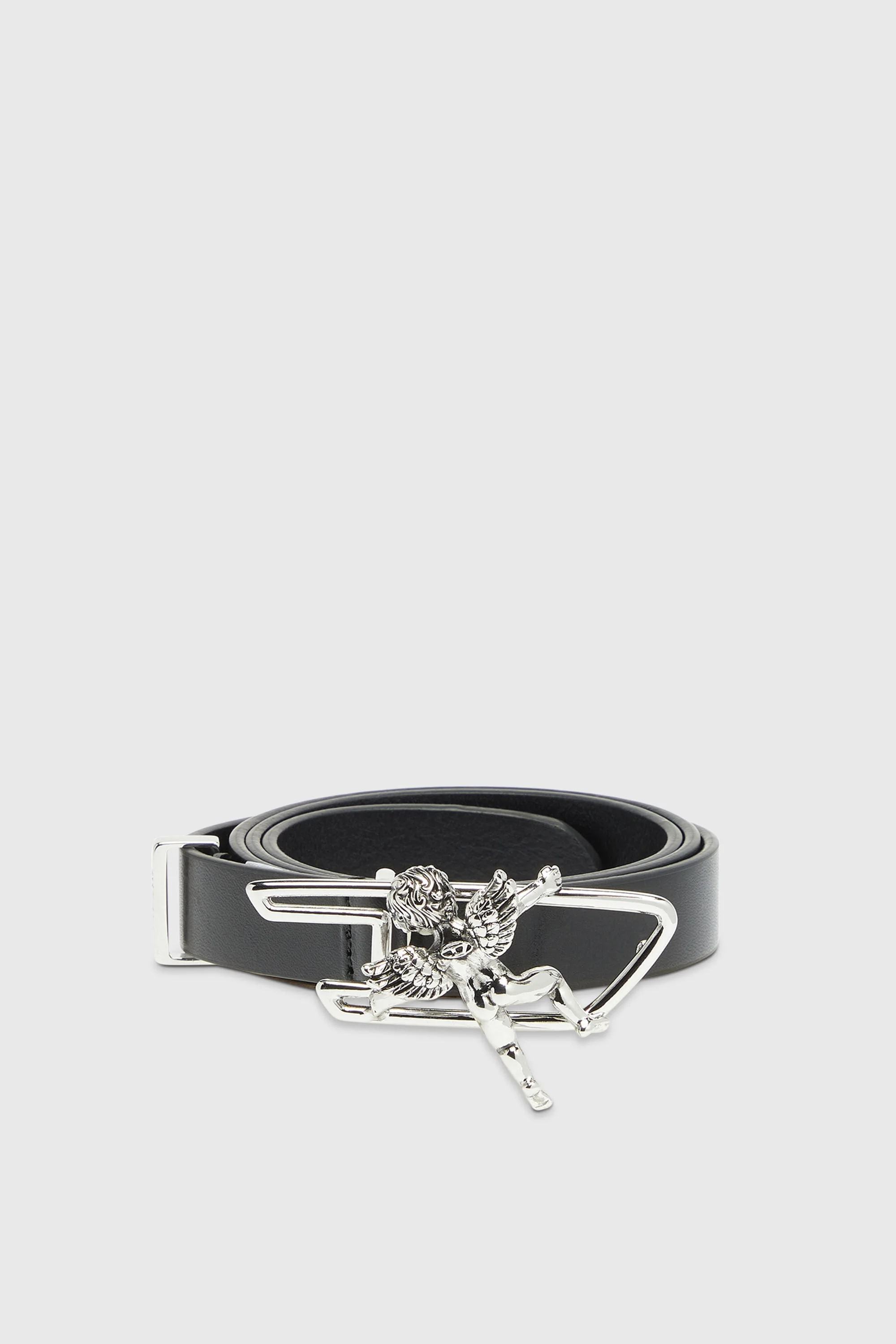 2CM LEATHER BELT WITH CHERUB D OUTLINE BUCKLE - 1