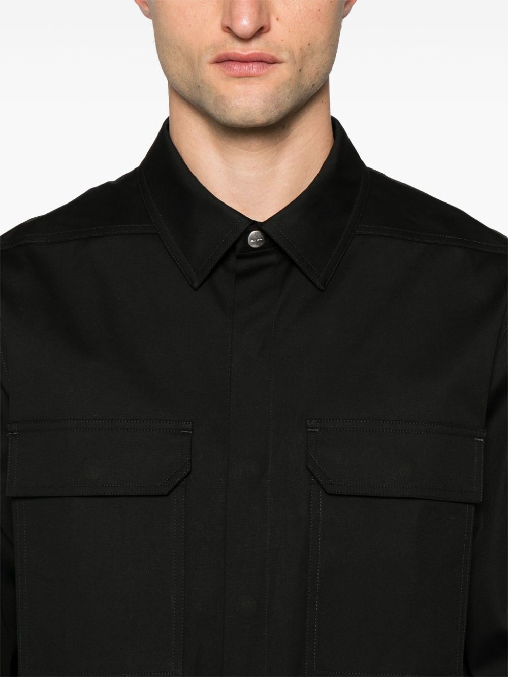 flap-pockets coated shirt - 5