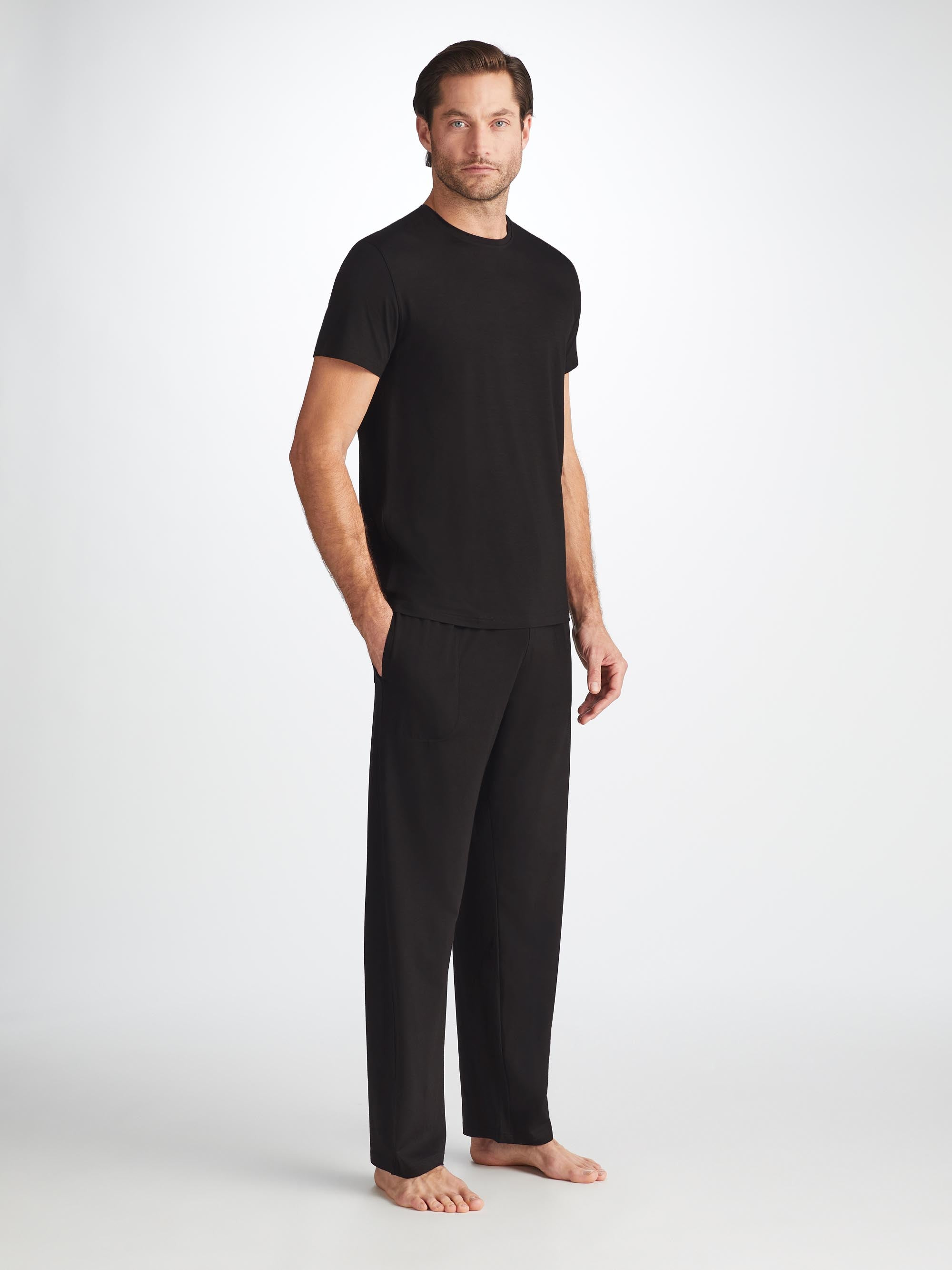 Men's Lounge Trousers Basel Micro Modal Stretch Black - 3