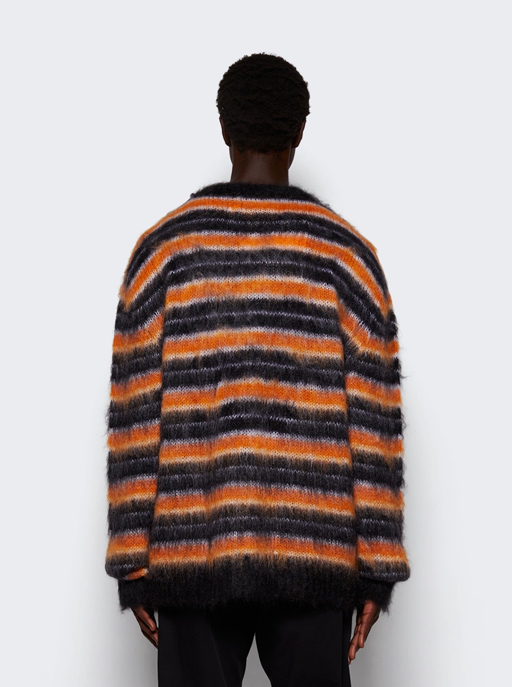 Long Sleeve Mohair Sweater Black - 5