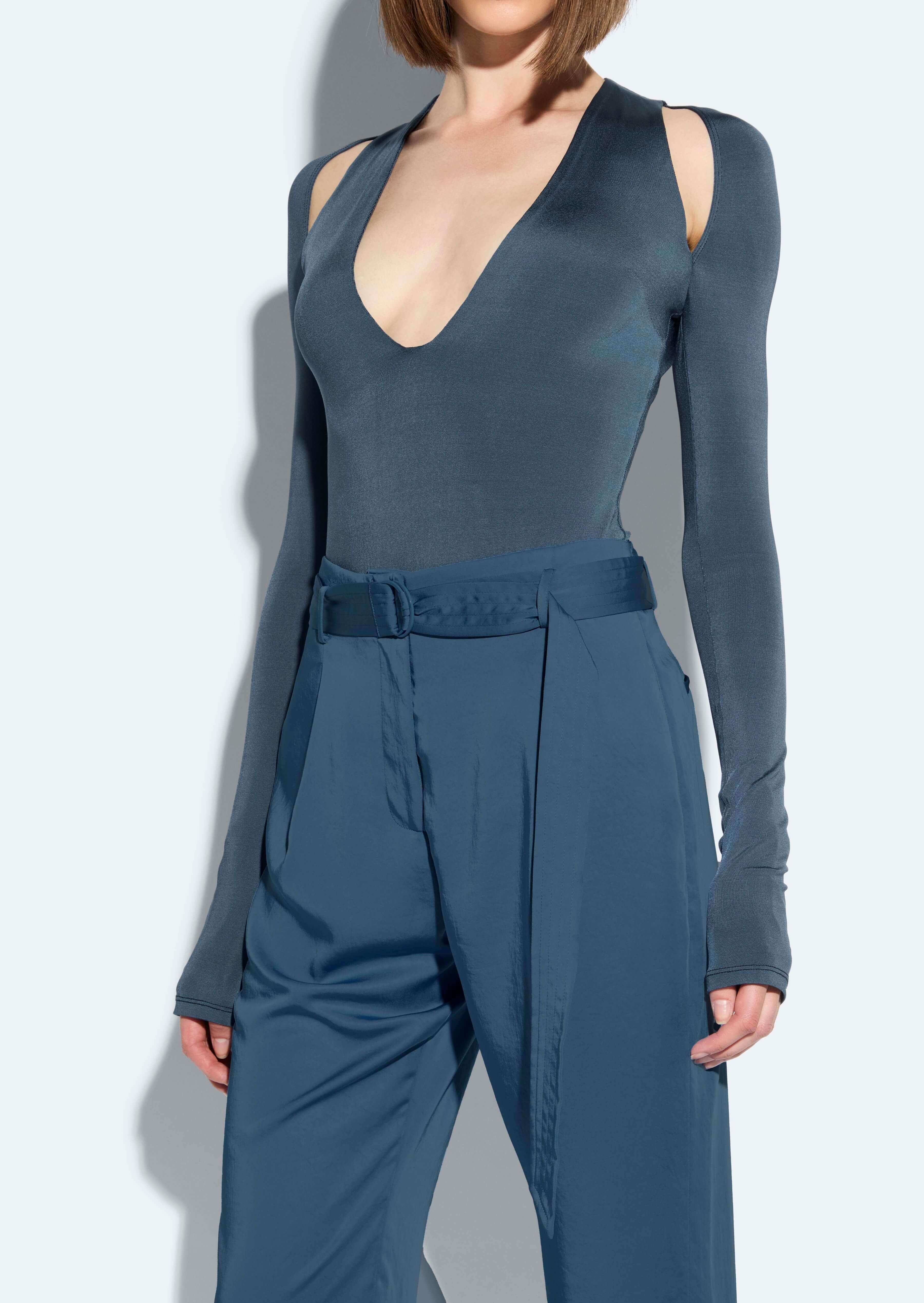 Satin Belted Cropped Pant - 4