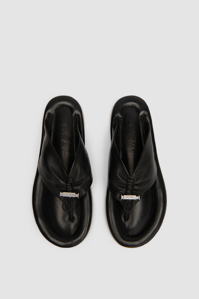 Dashiel Black Lamb Nappa Leather Flip-Flop Sandal 3