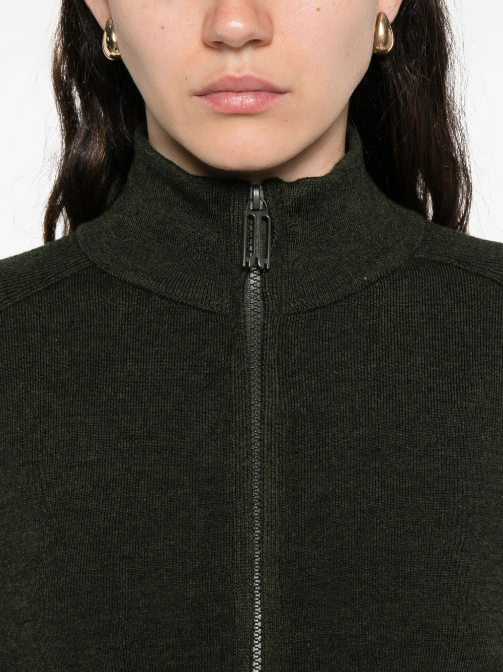 zip-front patch-pocket cardigan - 5