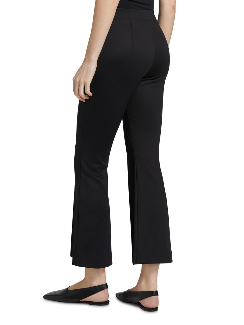 Women's Pin-Tucked Flare Crop Pull-On Pants - Black 5
