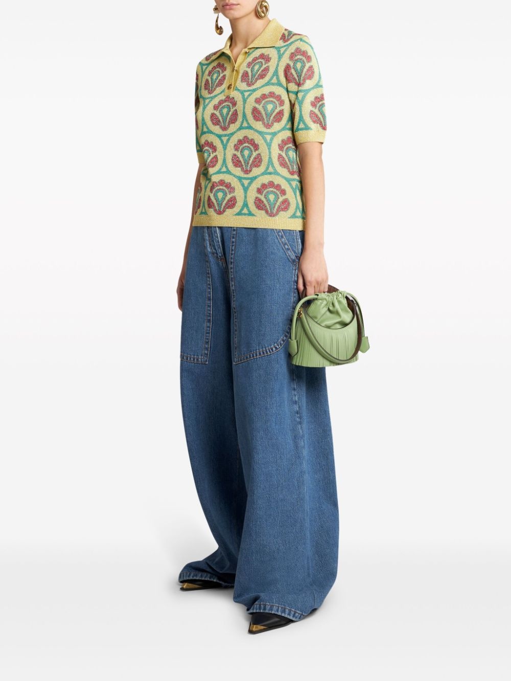 jacquard knit polo shirt - 2