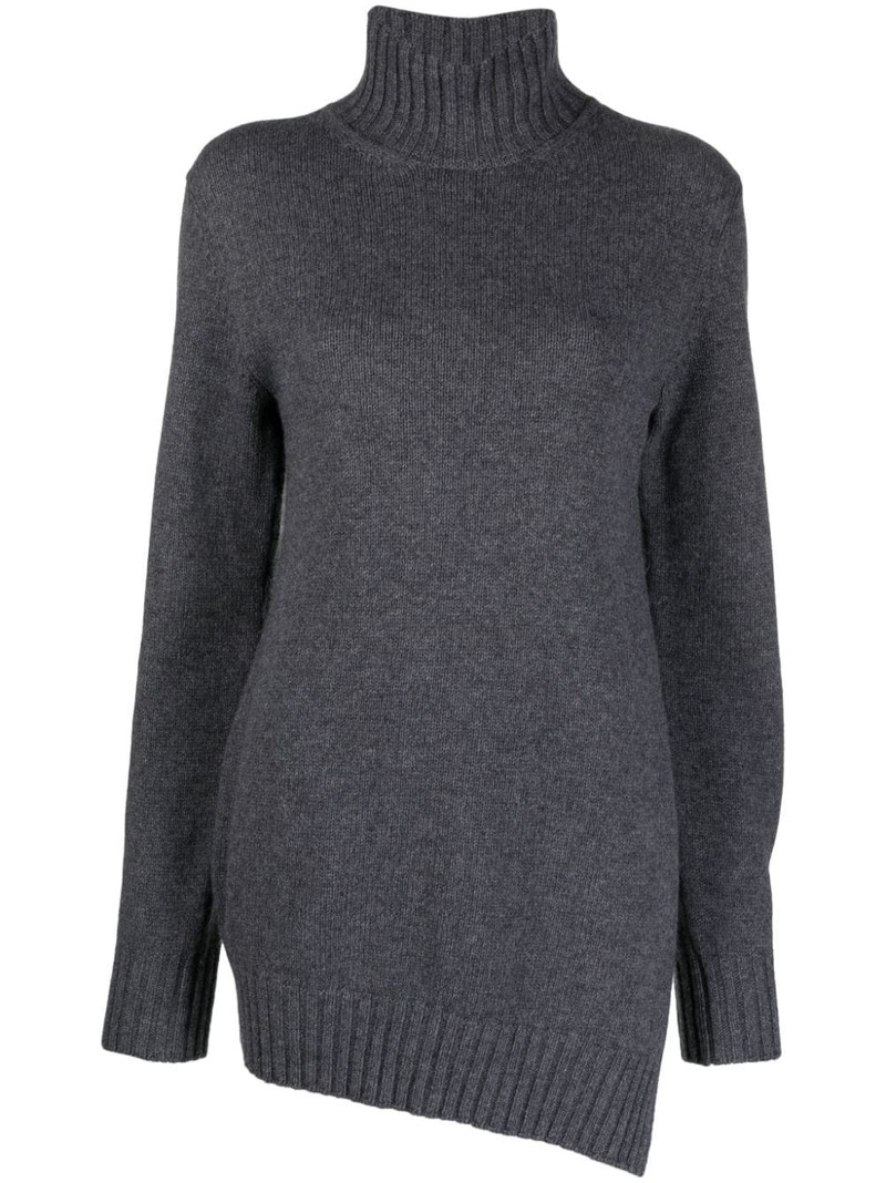 waffle-knit asymmetric jumper 1