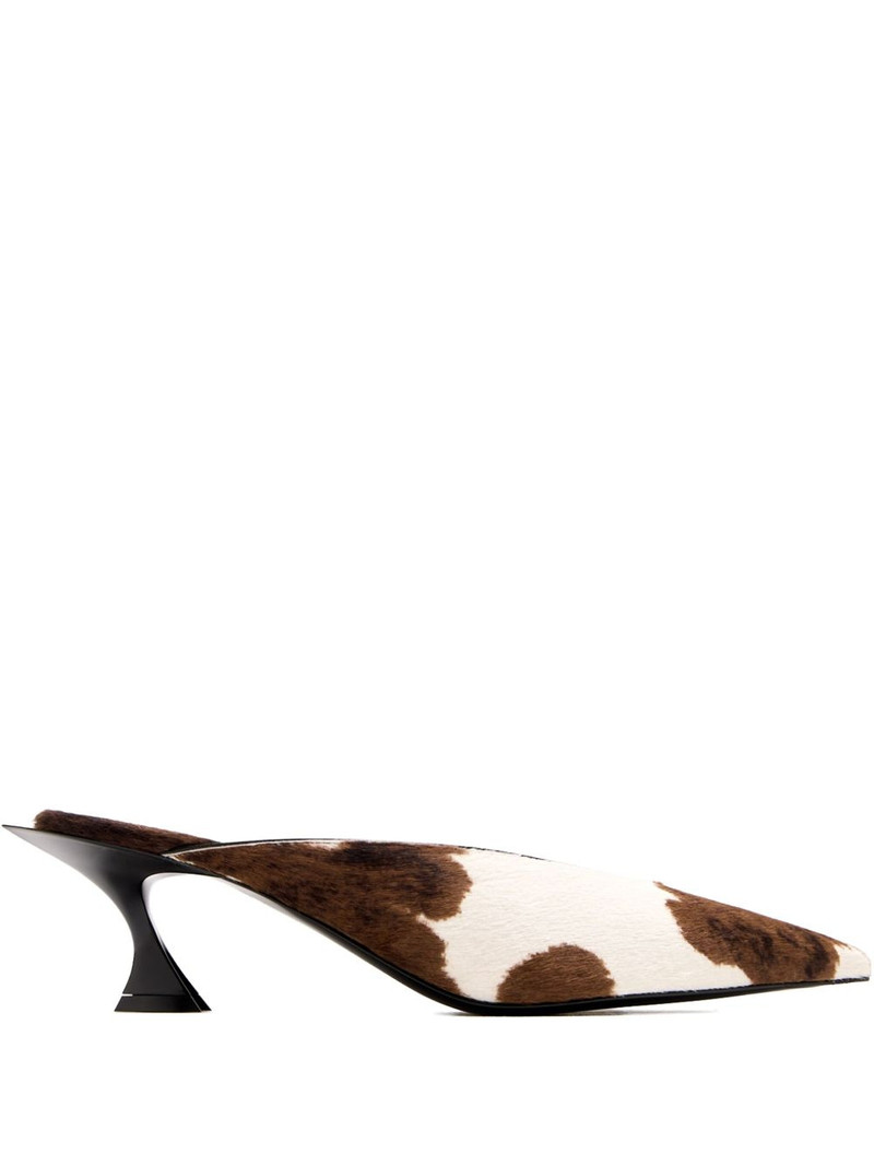 55 Fang cowhide pointed-toe mules 1