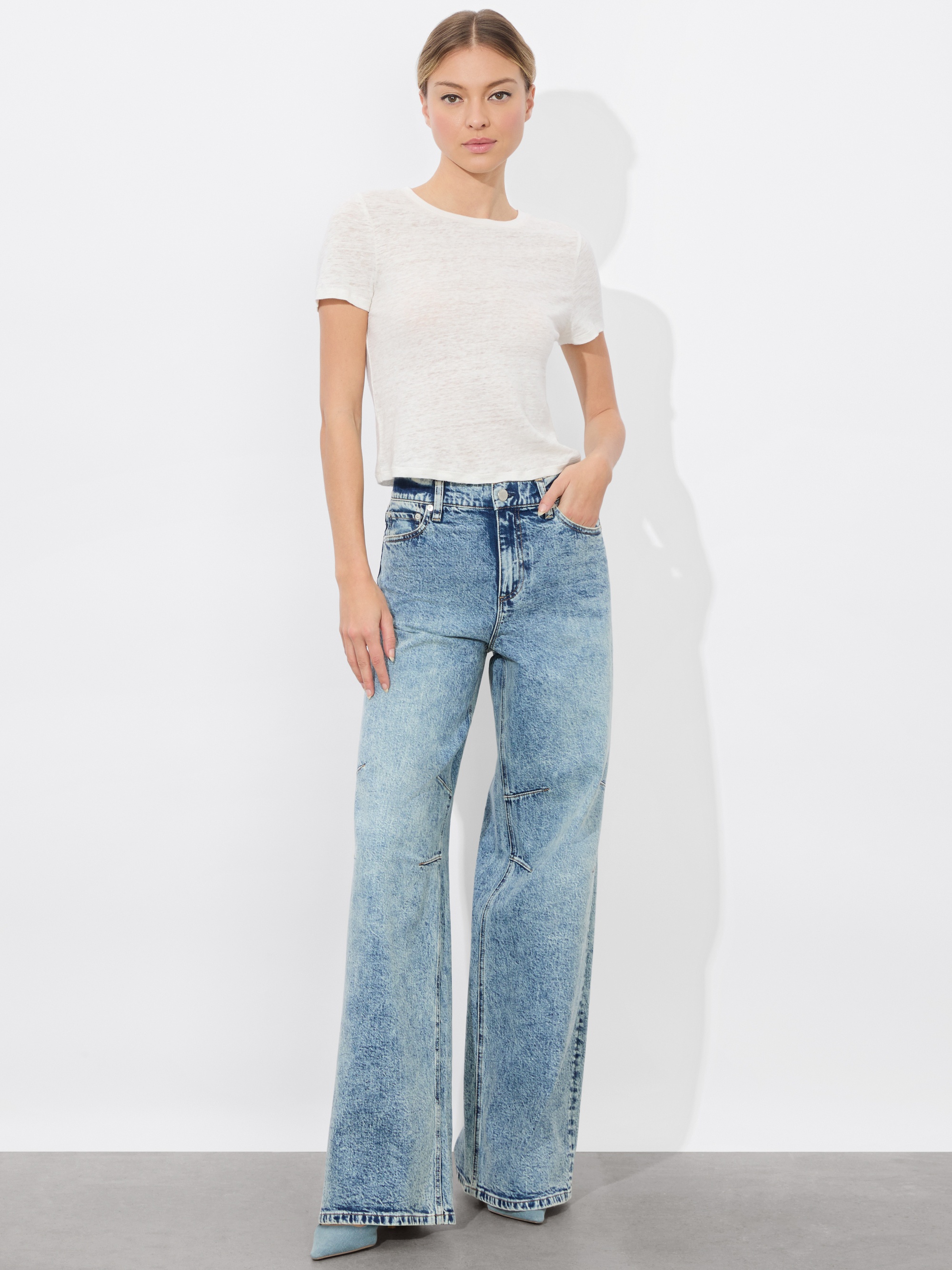 CINDY CROPPED LINEN TEE - 6