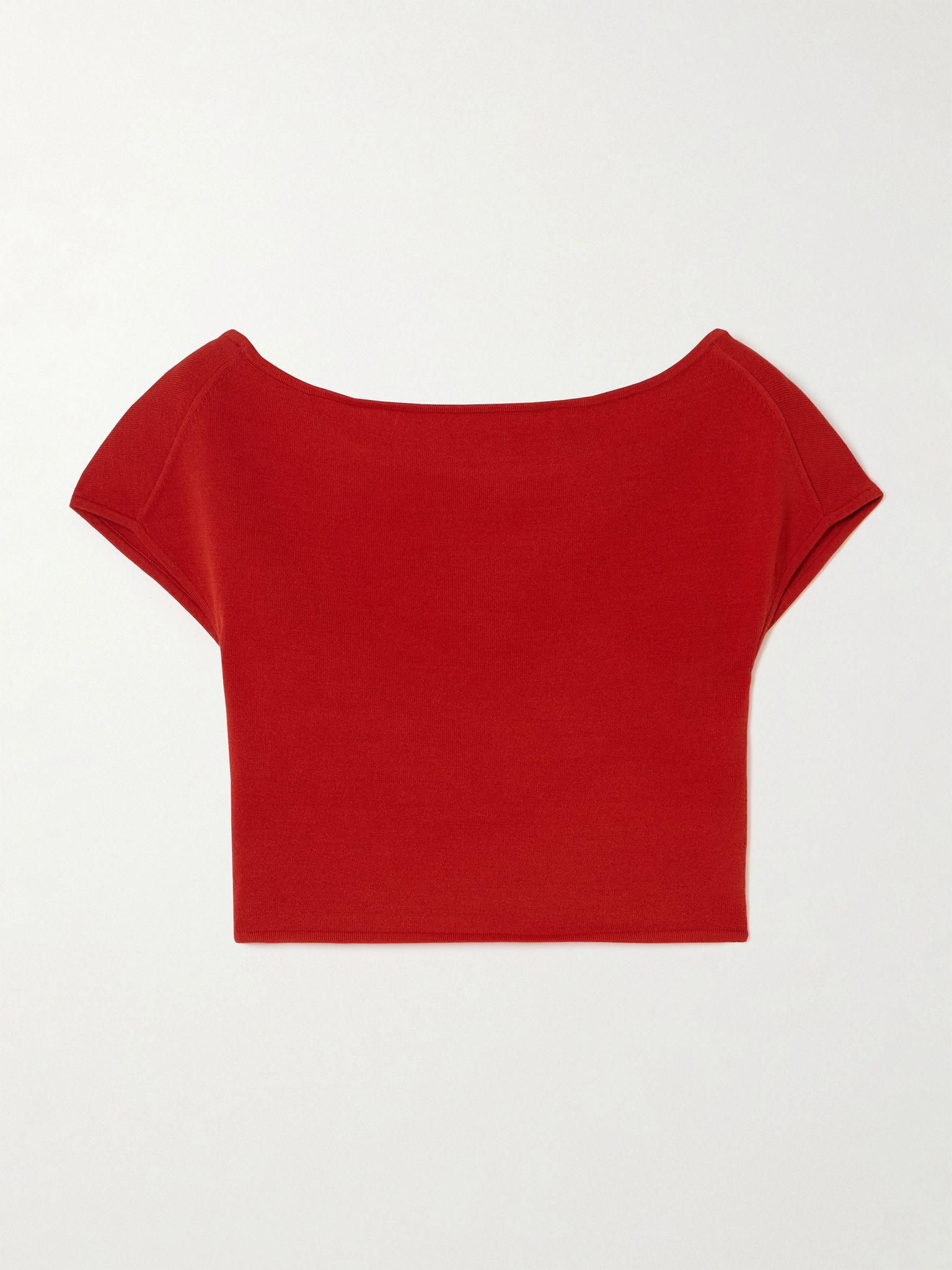 Polly cropped knitted T-shirt Red - 1