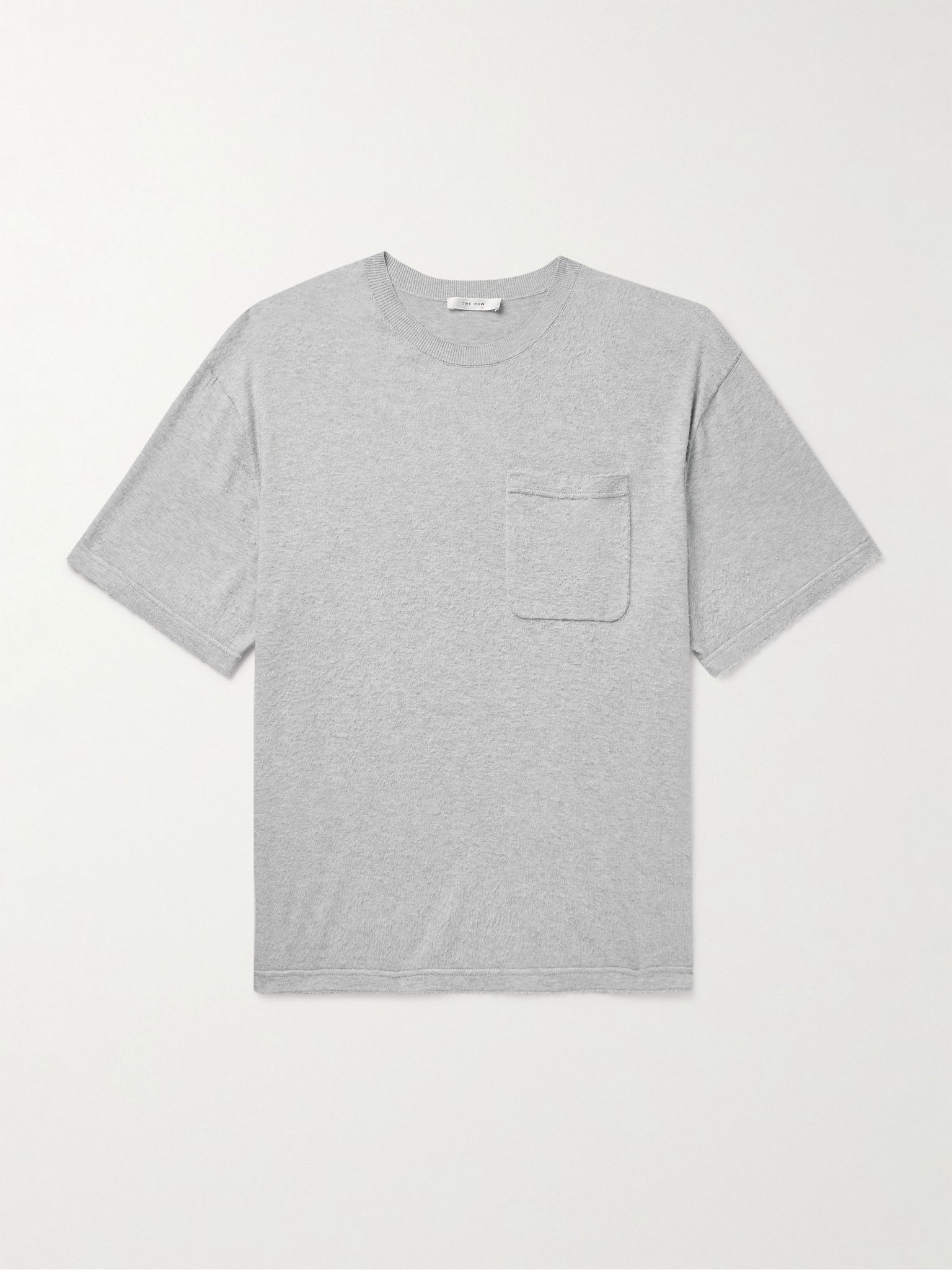 Paddy Brushed Cotton-Jersey T-Shirt Gray - 1