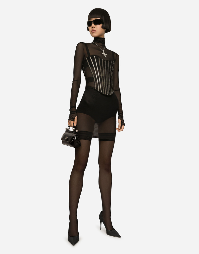 Tulle corset belt with boning 6