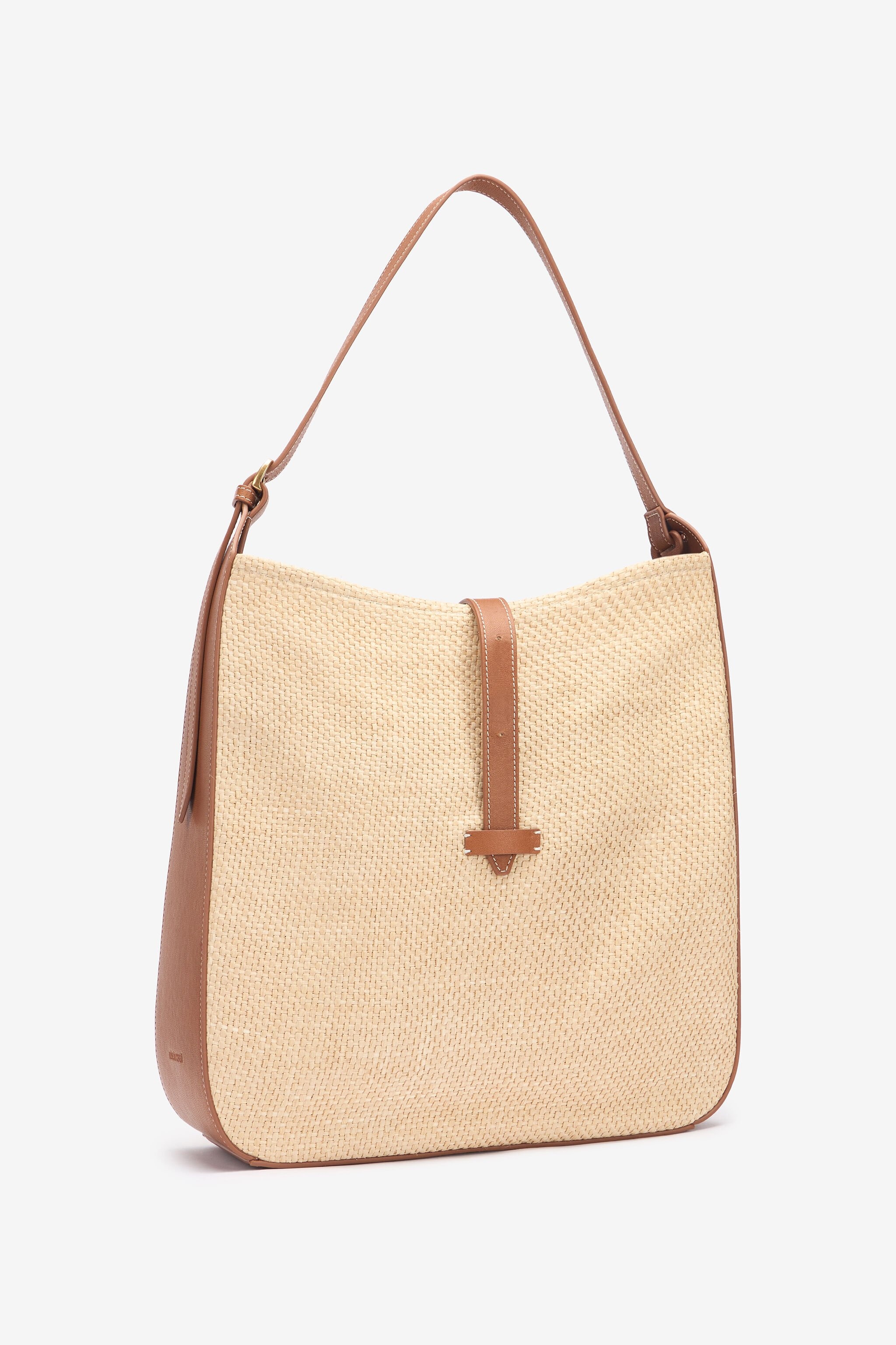 Large Raffia-Effect Shoulder Bag - 6
