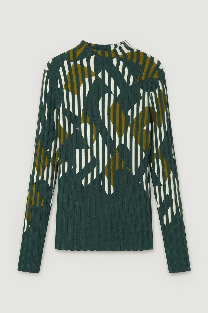 Geo Jacquard Knit Long Sleeve Top 4