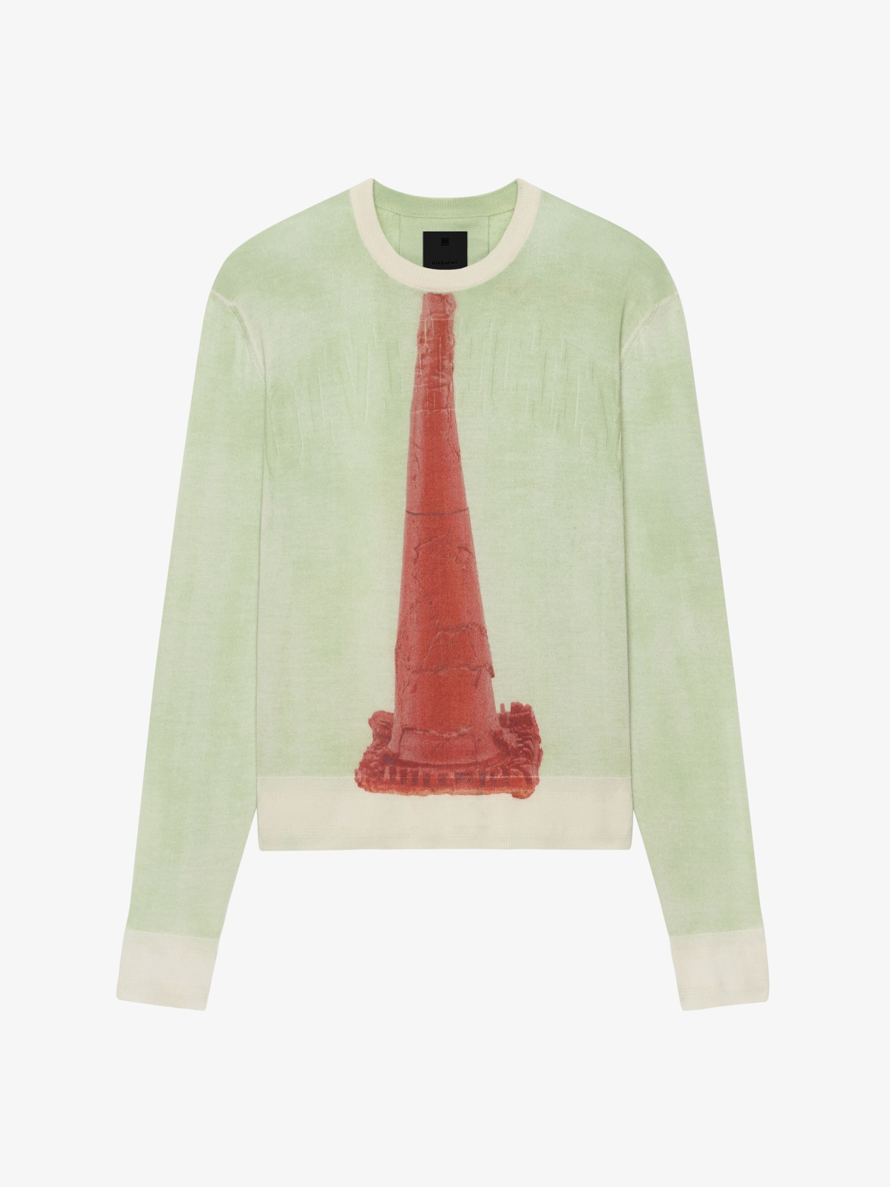 SWEATER IN CASHMERE AND SILK WITH CERAMIC PRINT - 1