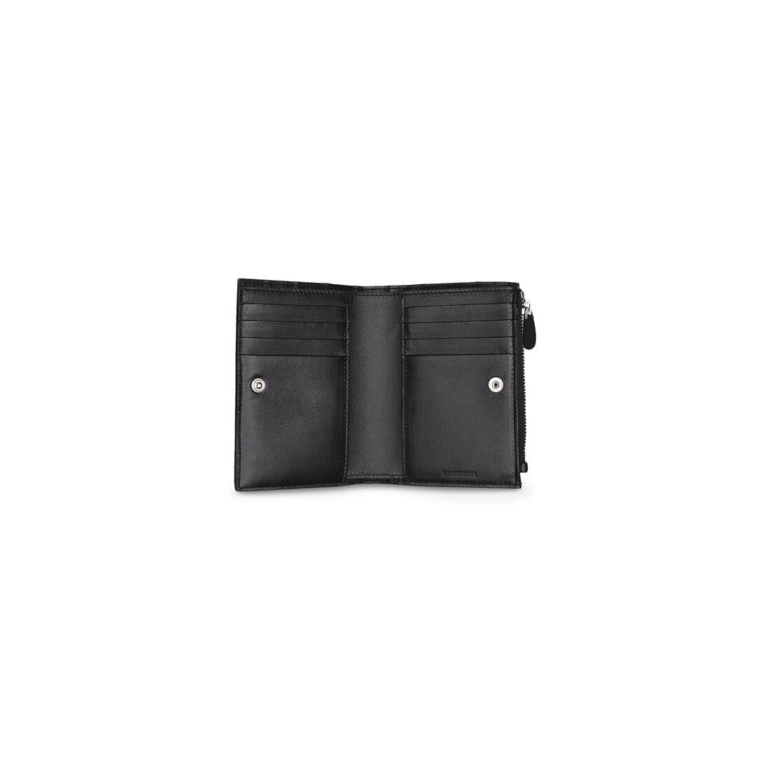 Men's Cash Folded Vertical Card Holder Crocodile Embossed  in Black - 3