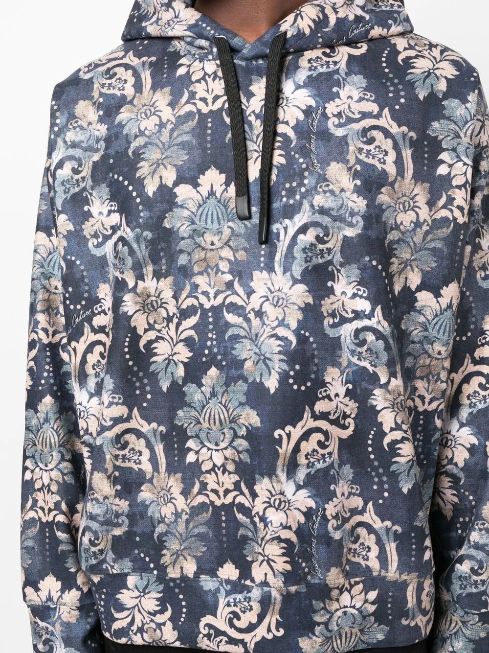 floral-print drawstring hoodie - 5