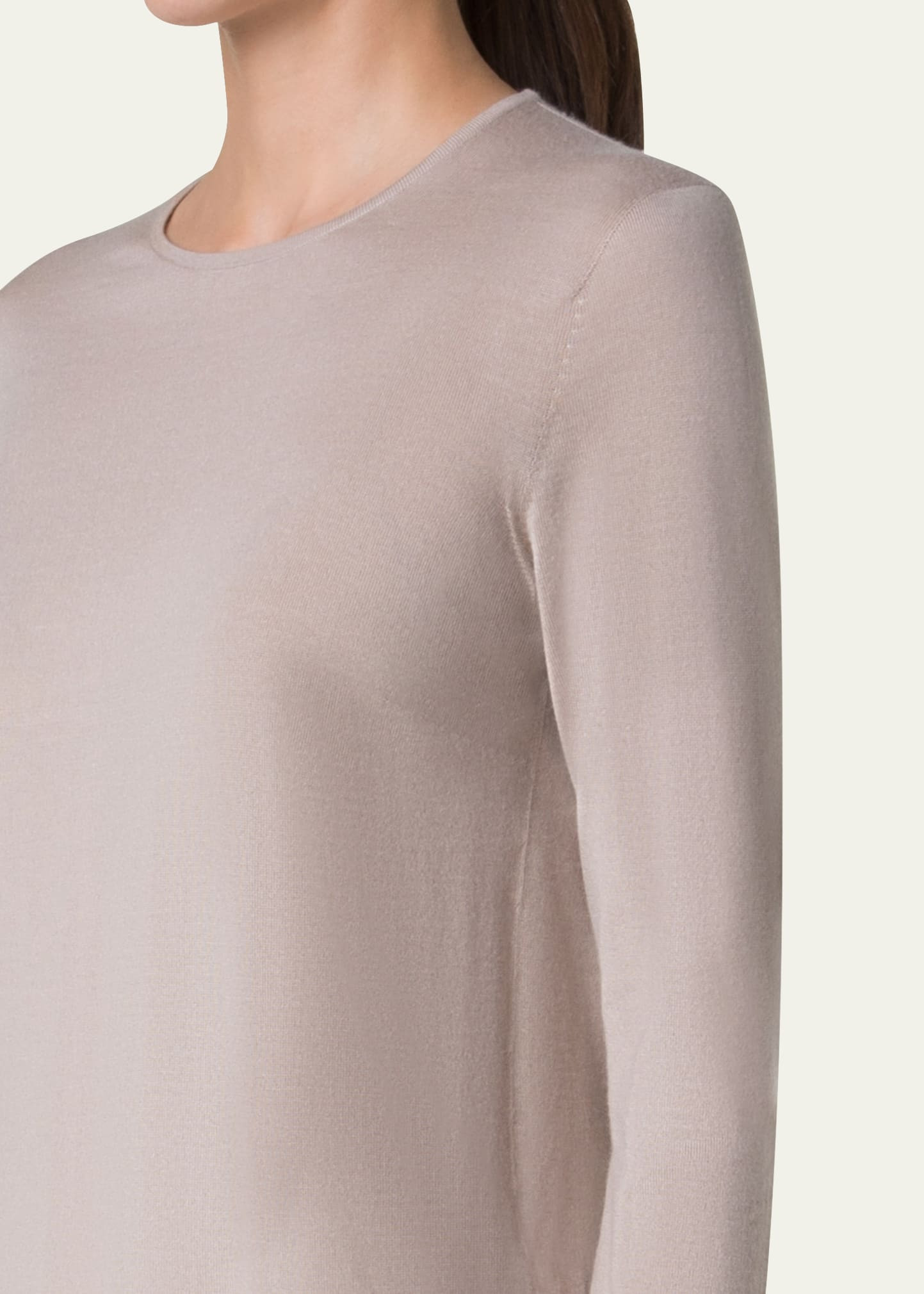 Seamless Cashmere-Silk Crewneck Sweater - 5