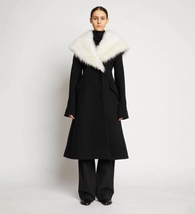 Proenza Schouler Double Face Wool Melton Shearling Lapel Coat outlook