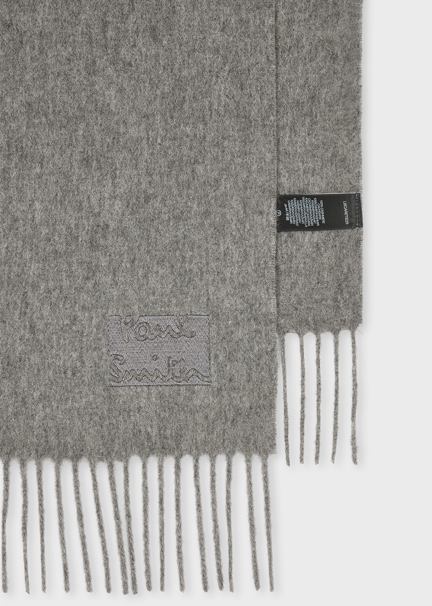 Grey Cashmere Logo Scarf - 2