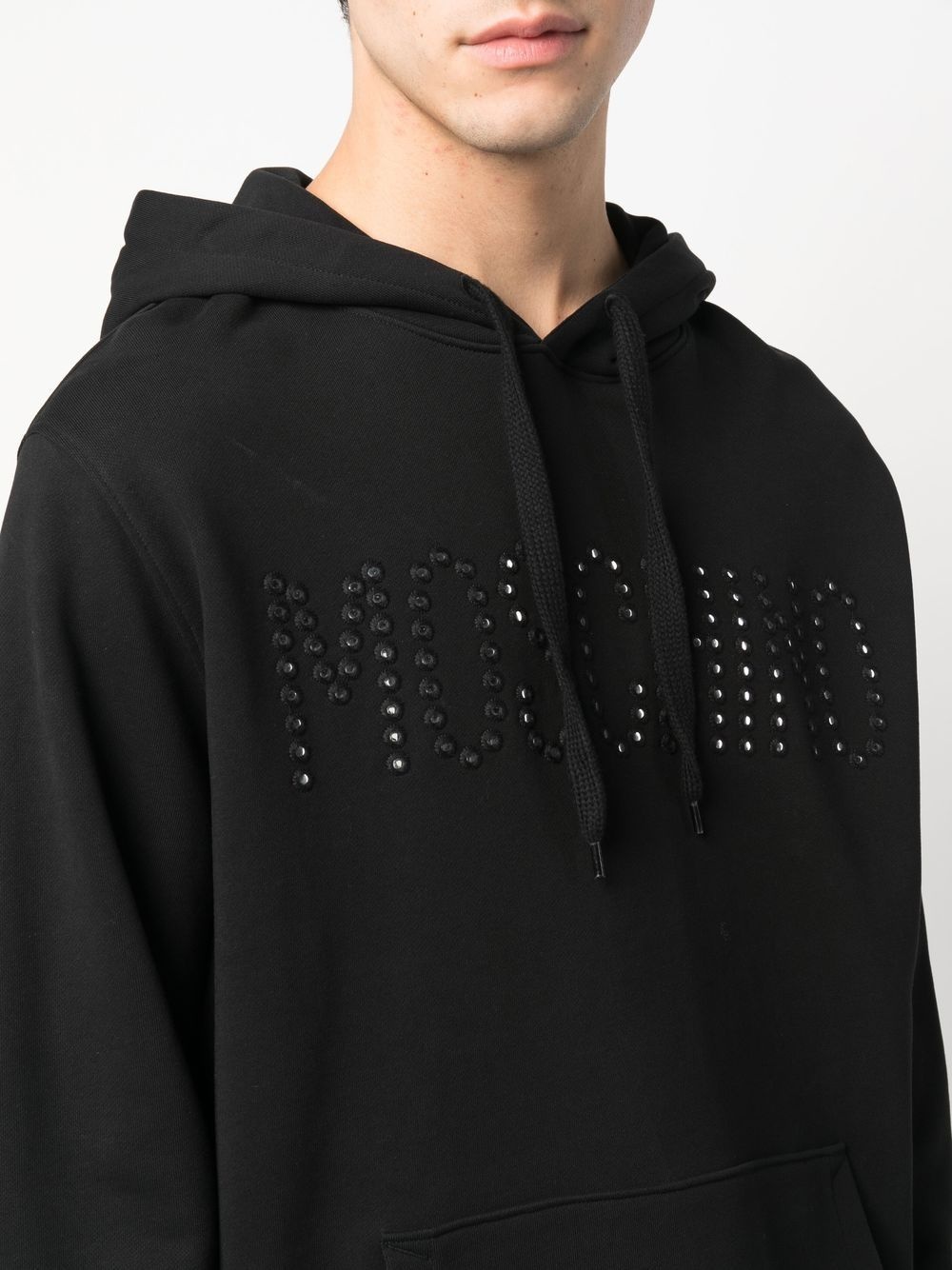 logo-embellished organic cotton hoodie - 5