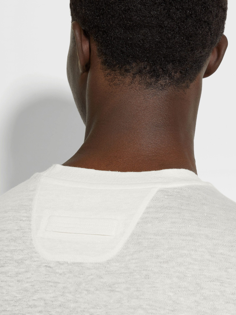ZEGNA WHITE OASI LINO T-SHIRT outlook