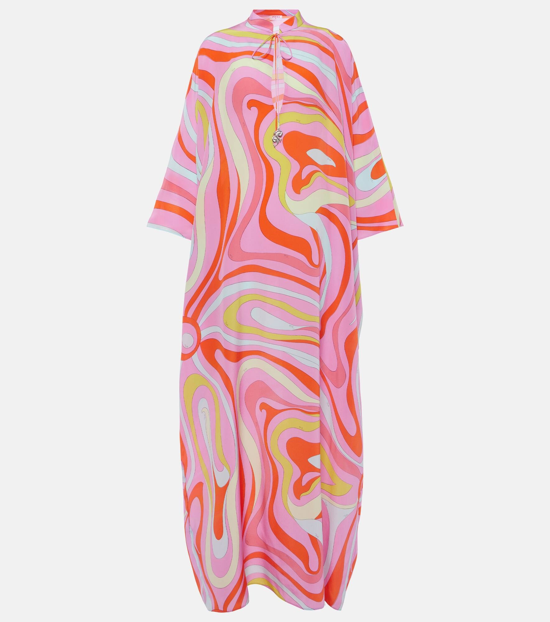 Printed silk kaftan - 1