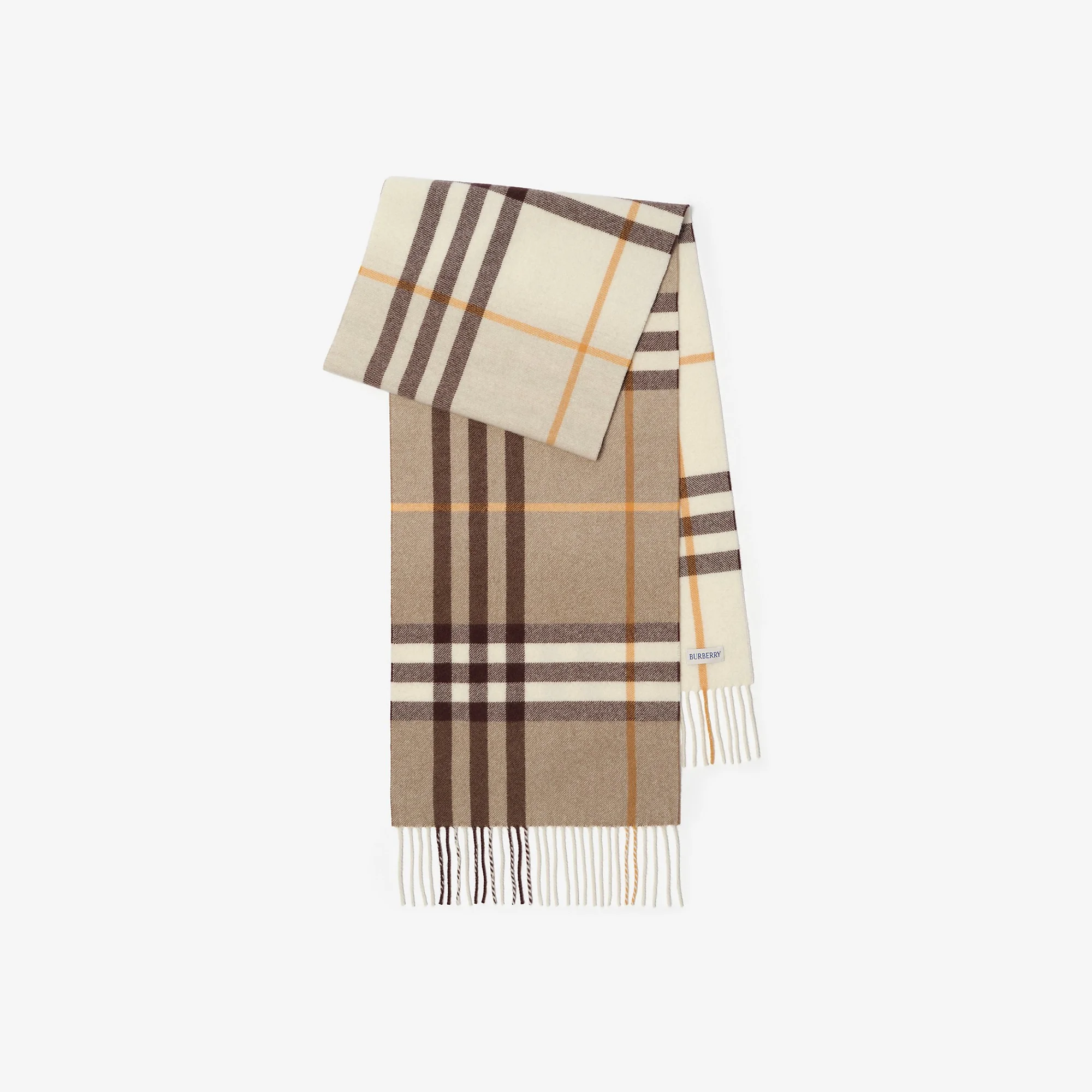 Gradient Check Cashmere Scarf - 1