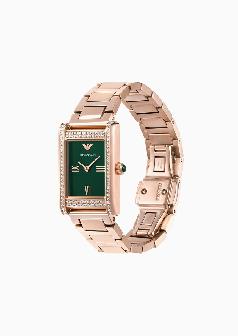 EMPORIO ARMANI Two-Hand Rose Gold-Tone Stainless Steel Watch outlook