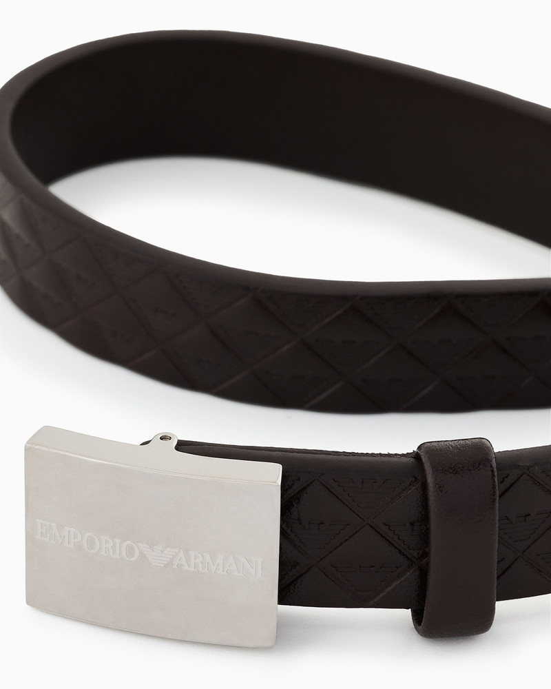BLACK LEATHER STRAP BRACELET 3