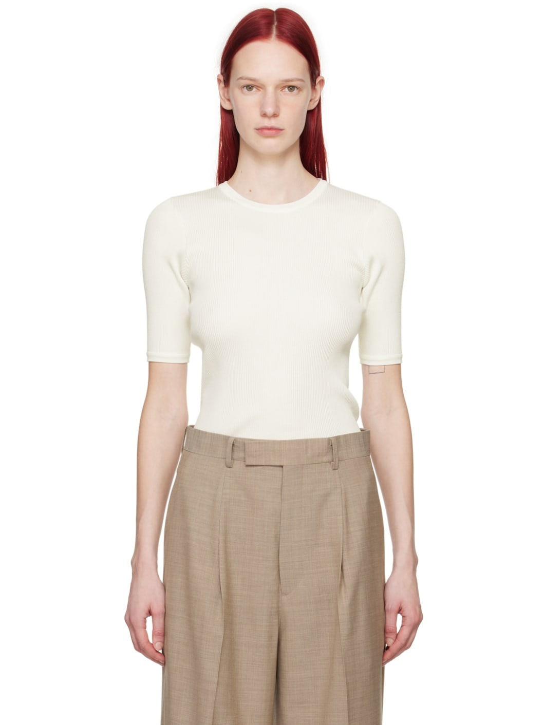 White Rib T-Shirt - 1