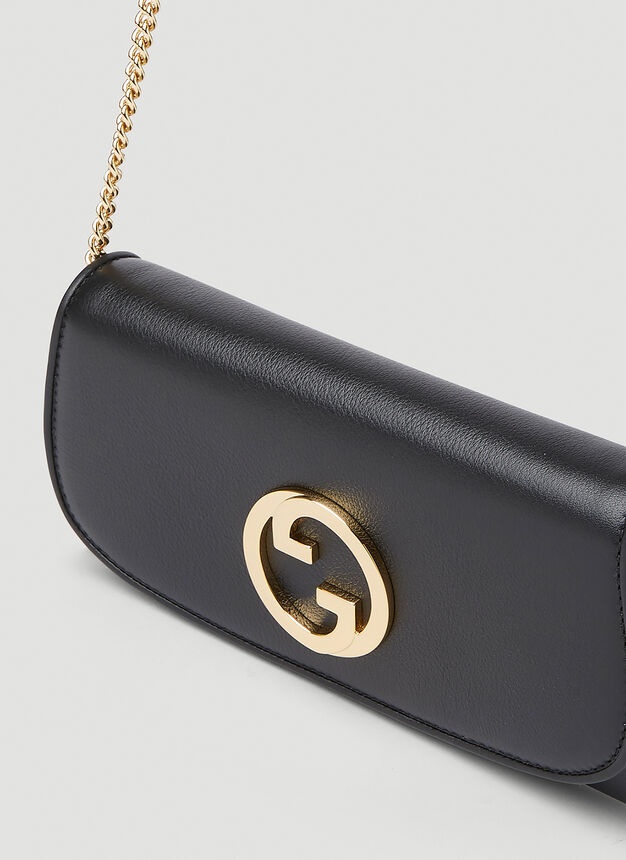 Gucci Blondie continental chain wallet in black leather