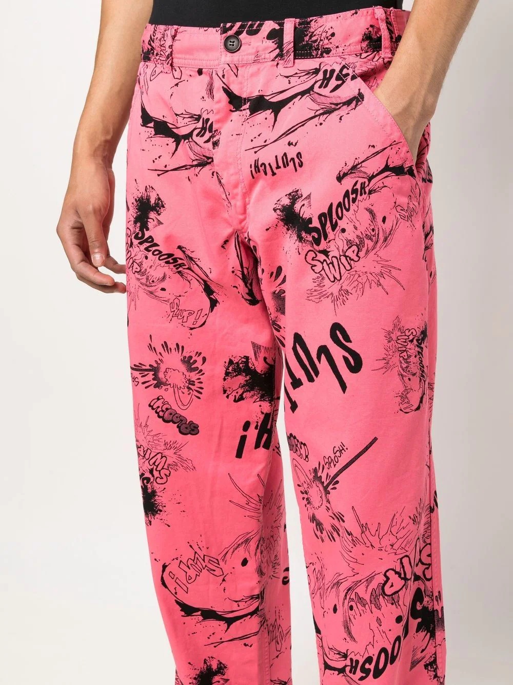 graffiti-print straight-leg trousers - 5