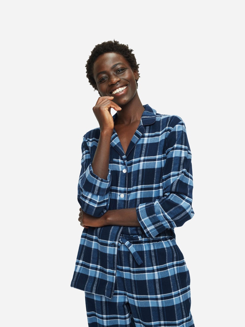 Women's Pyjamas Kelburn 22 Brushed Cotton Navy - 2