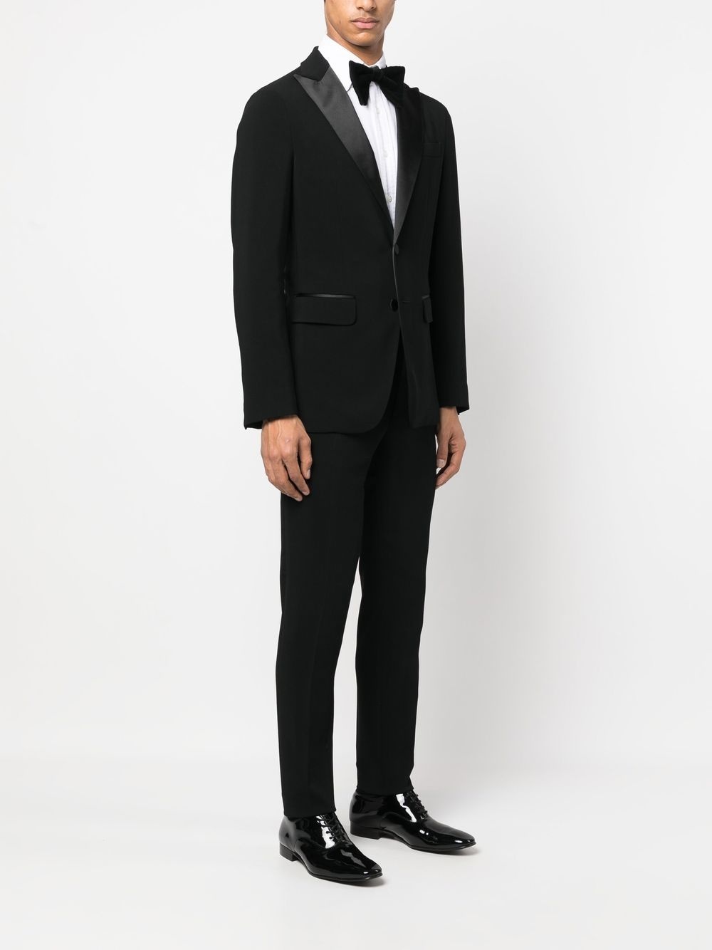 silk-trim two-piece suit - 3